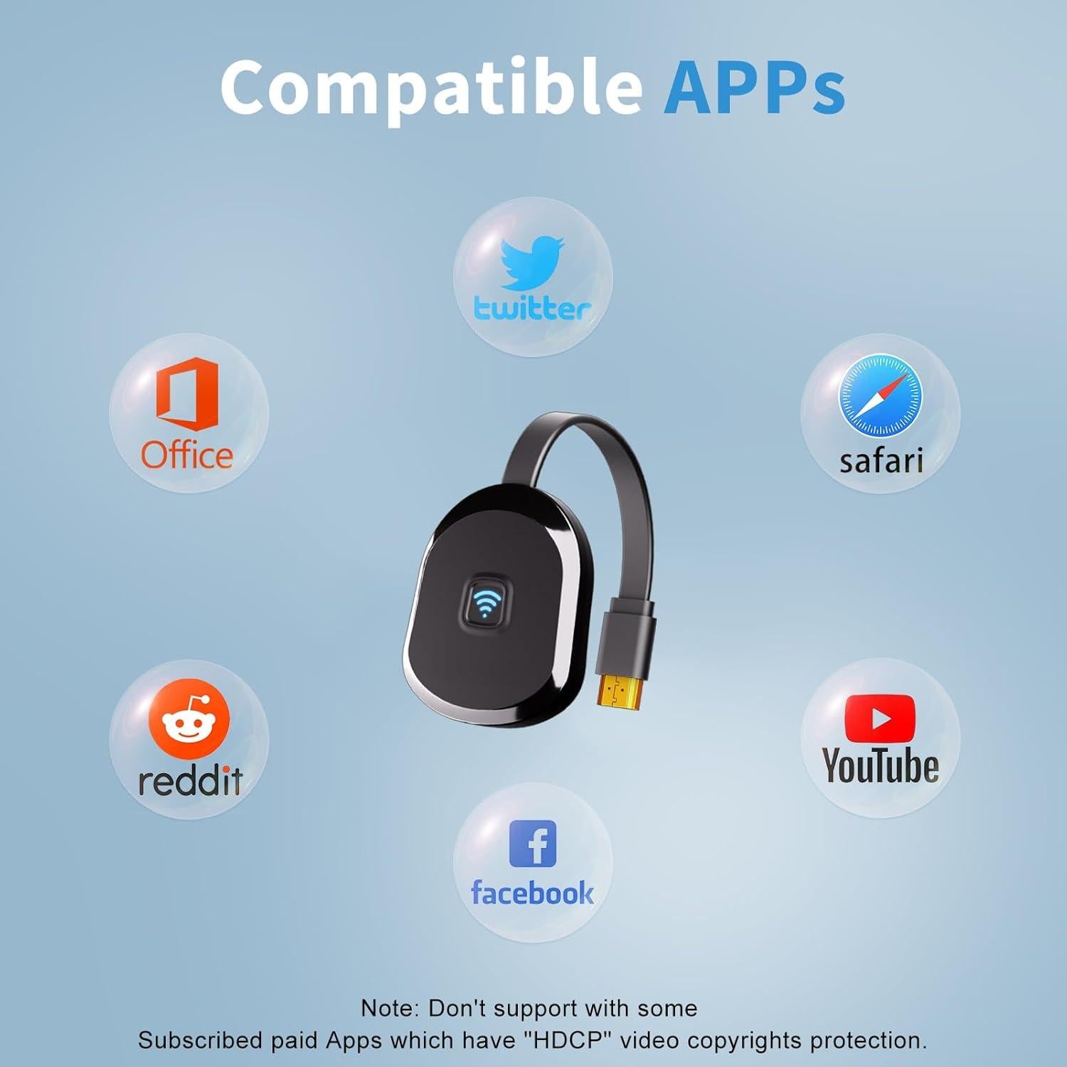 Adaptador HDMI Inalámbrico 4K HRpart E26 para TV y Proyector