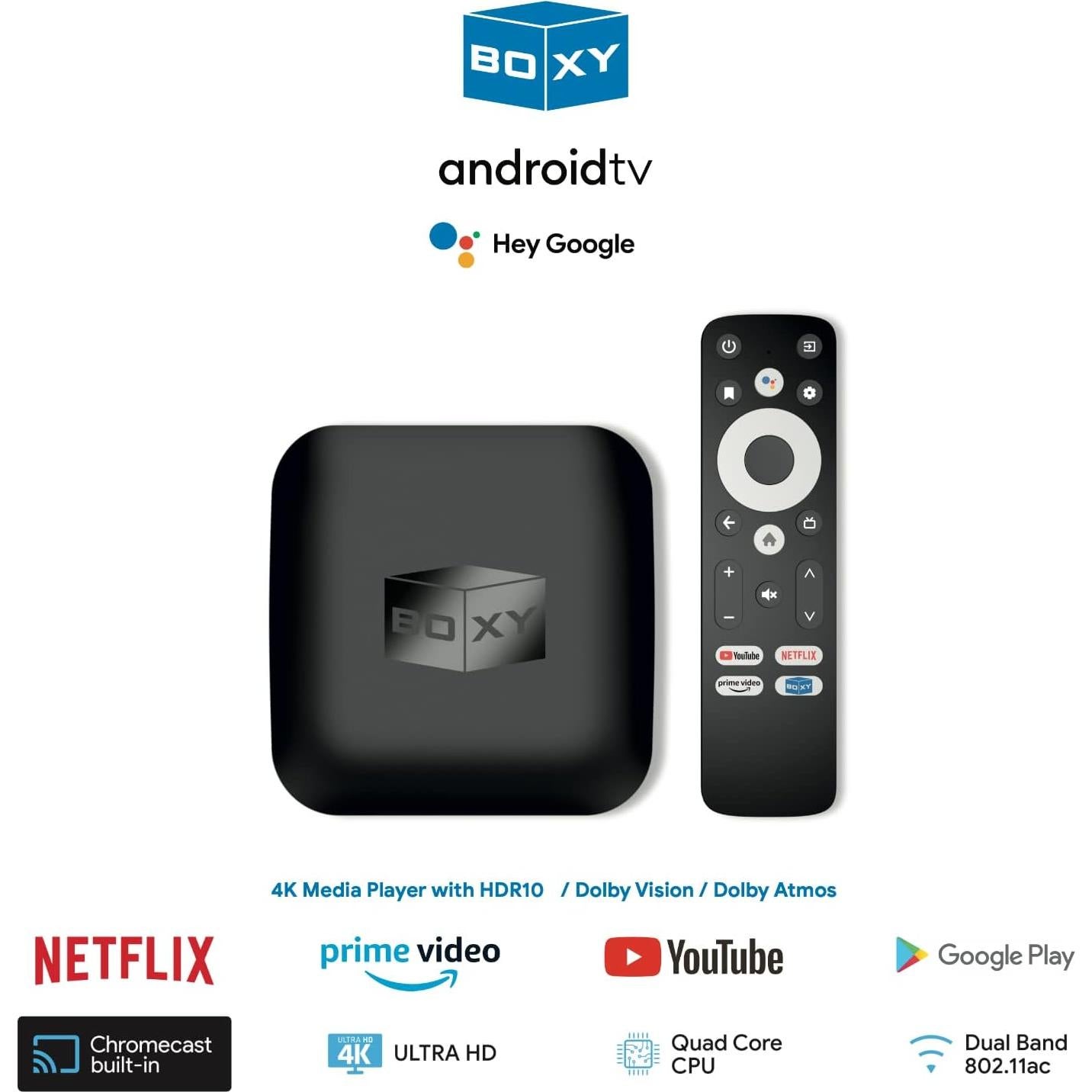 Reproductor de Medios Streaming BOXY 4K Android TV Dune HD