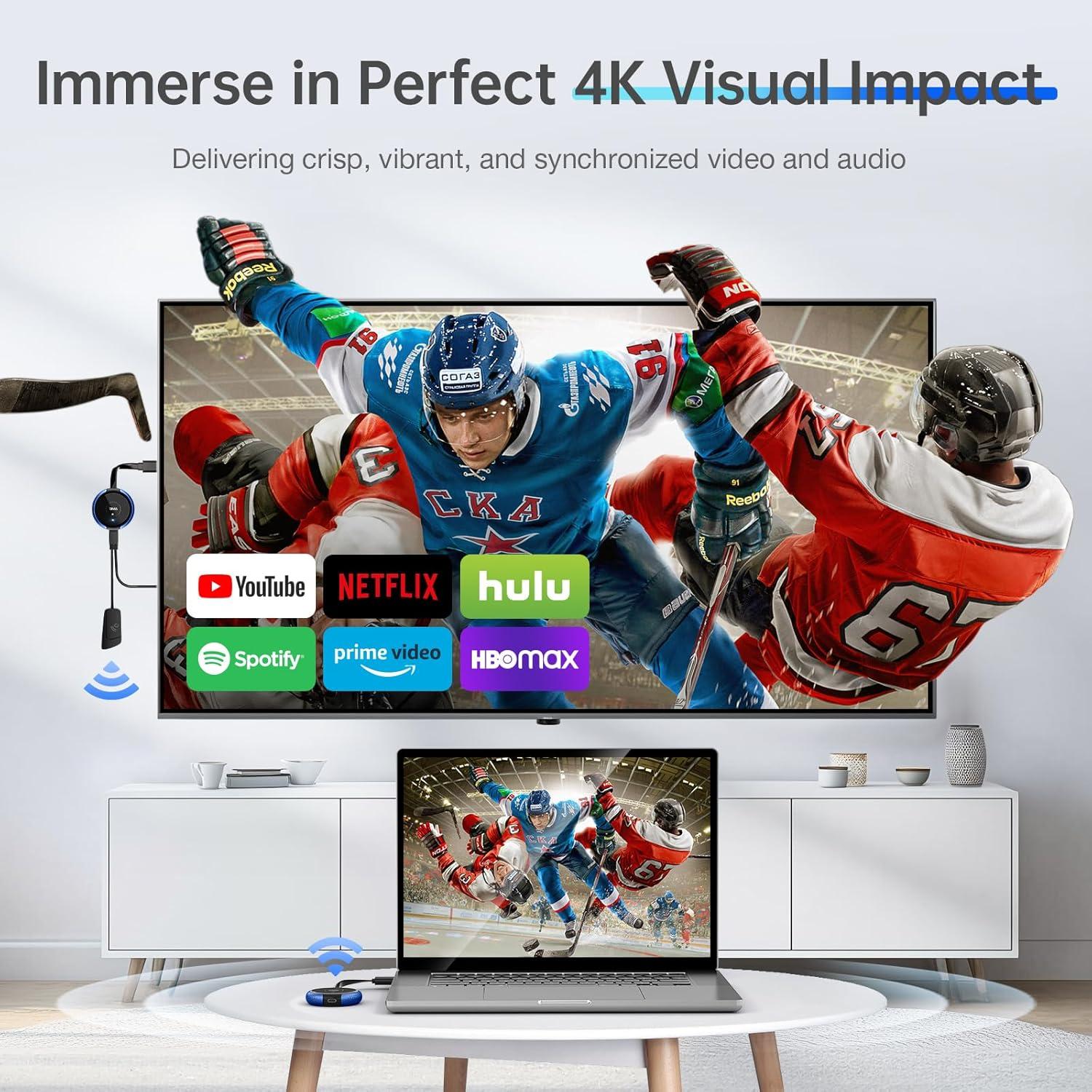 Transmisor Inalámbrico USB C AIMIBO Q3 y Receptor HDMI 4K