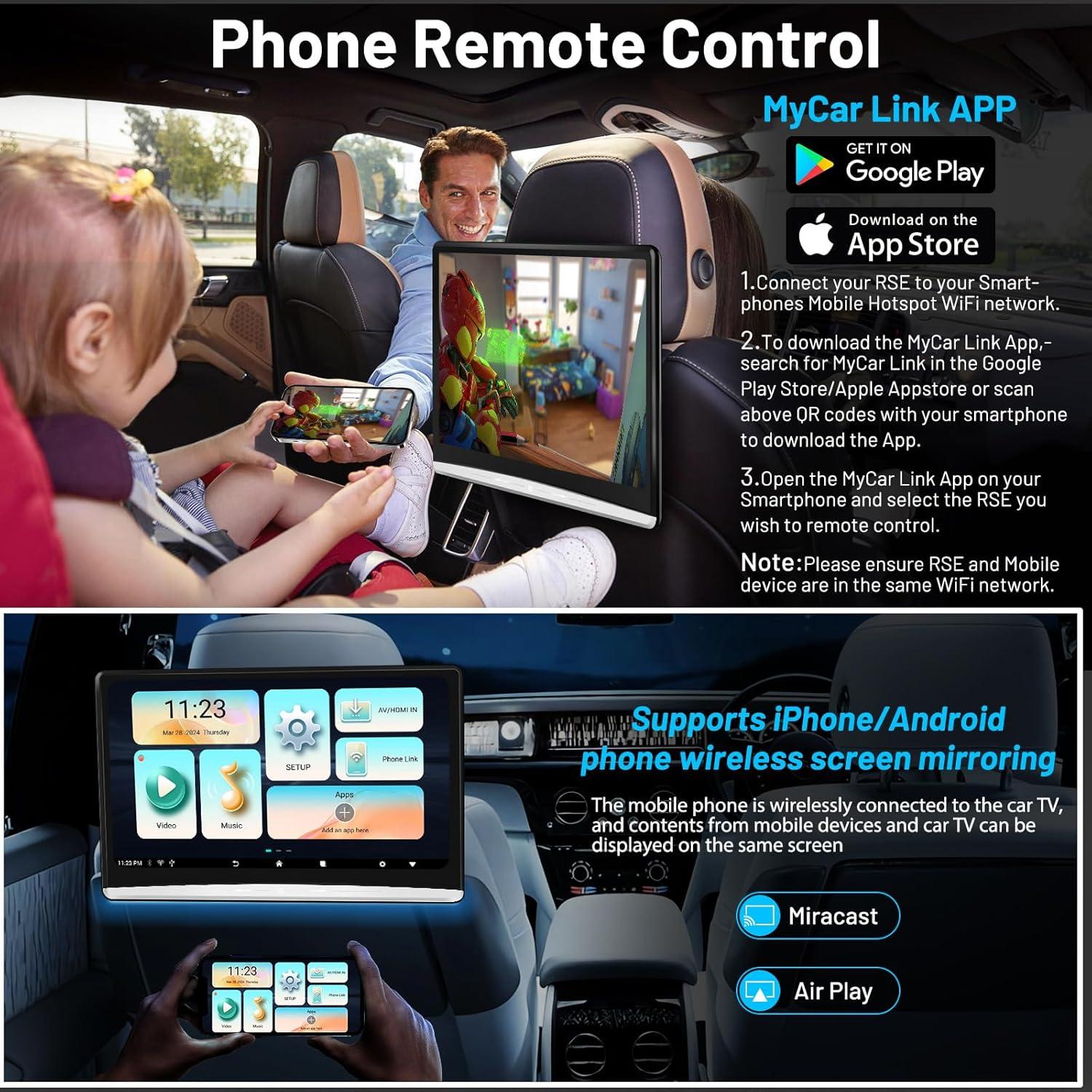 Reproductor de video para reposacabezas CHEGIF 13.3" 4K Android 11