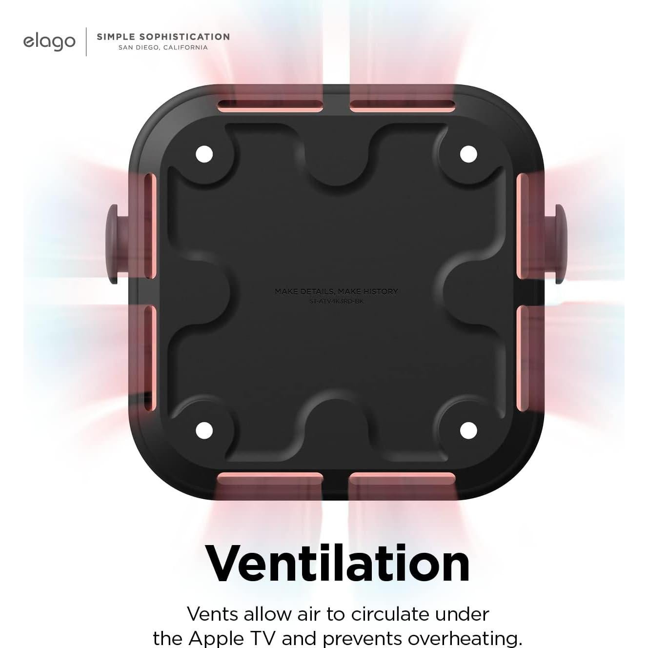 Soporte para Apple TV 4K 3ra Generación elago - Montaje Imán, Tornillo, Correa