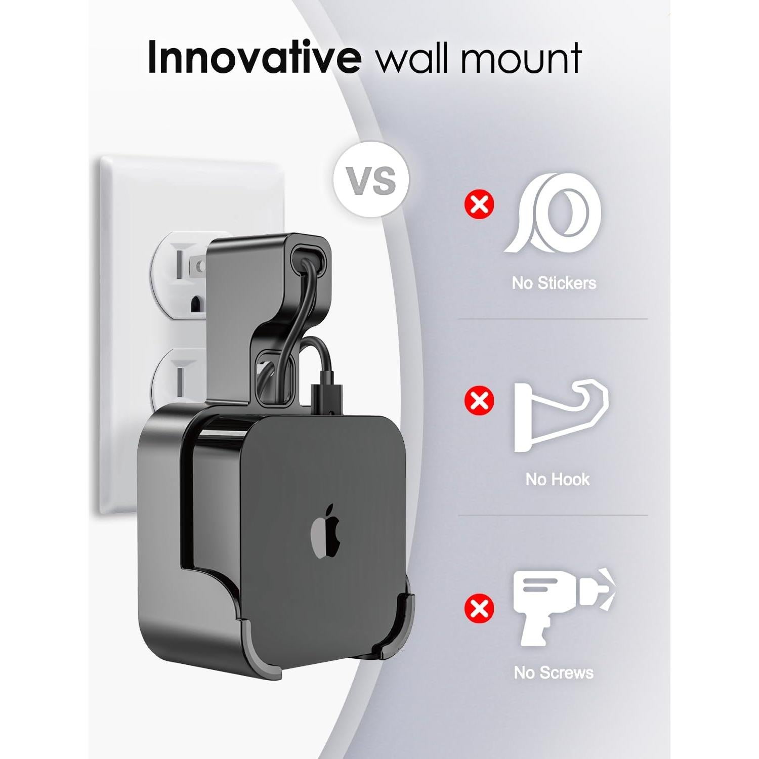 Soporte de Montaje en Pared Volport para Apple TV 4K Gen 3 - Negro