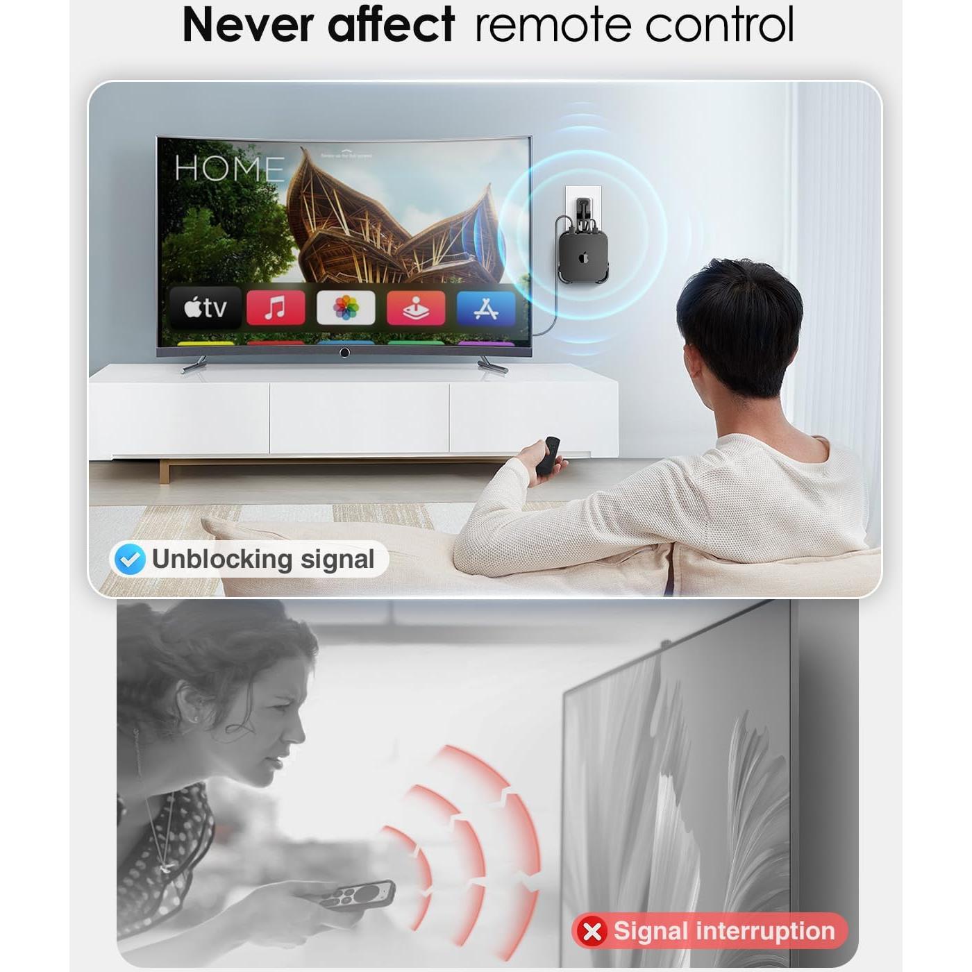 Soporte de Montaje en Pared Volport para Apple TV 4K Gen 3 - Negro