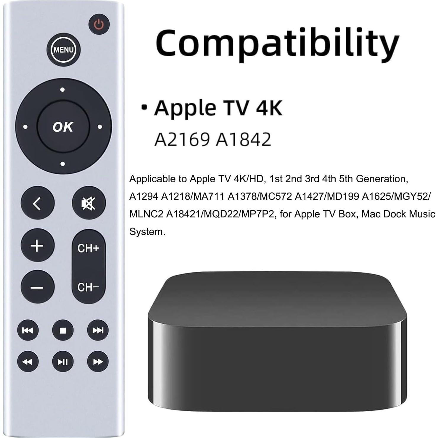 Control Remoto Universal Tynmidiya para Apple TV 4K/HD