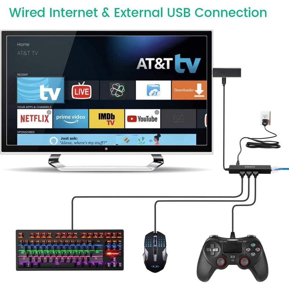 Adaptador Micro USB a Ethernet SMAYS para Fire Stick y Echo Show