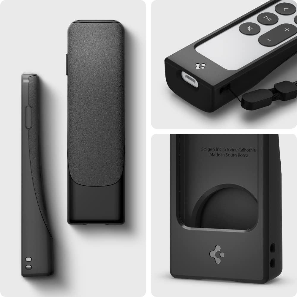 Funda de Silicona Spigen para Control Remoto Siri Apple TV 4K 2021/2022 - Antideslizante y a Prueba de Golpes - Negro