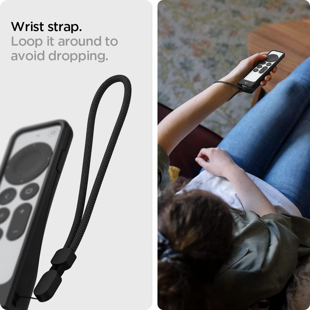 Funda de Silicona Spigen para Control Remoto Siri Apple TV 4K 2021/2022 - Antideslizante y a Prueba de Golpes - Negro