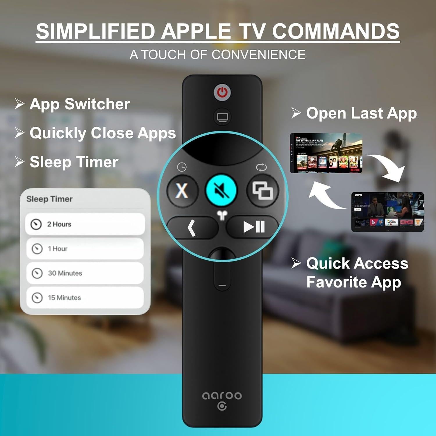 Control Remoto Universal aarooGo para Apple TV 4K y HD