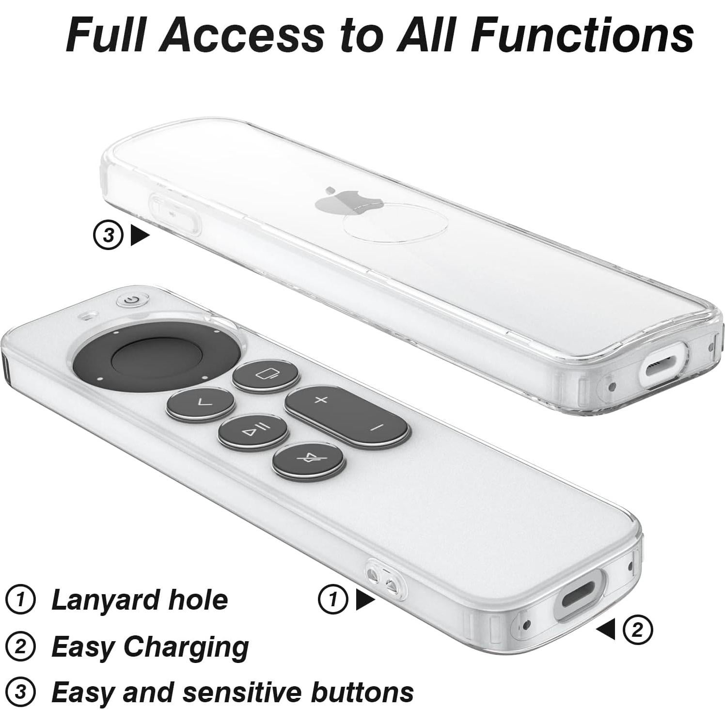 Funda Protectora Transparente GEITOO para Apple TV 4K Siri Remote