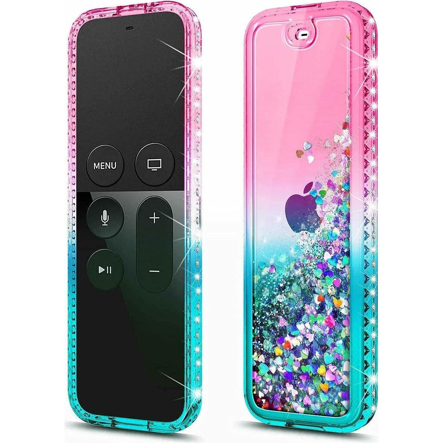 Funda Brillante NZND para Apple TV 4K/HD Siri Remote Rosa/Aqua