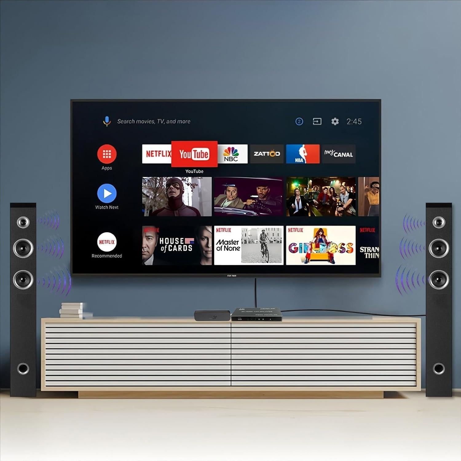 Divisor HDMI 2.1 1x4 HBAVLINK 8K 60Hz 4K 120Hz HDCP 2.3