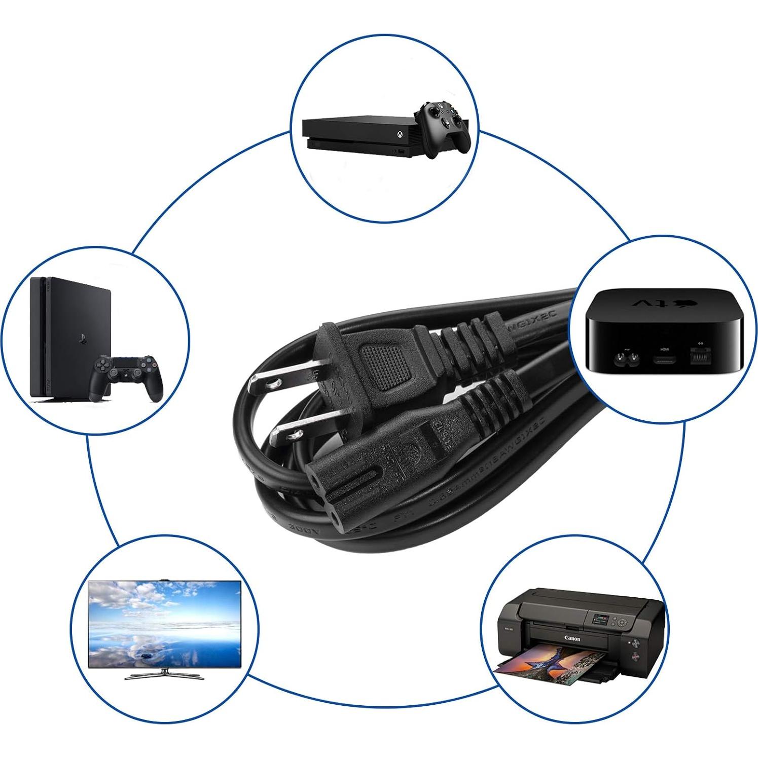 Cable de Alimentación 2 Clavijas para Apple TV 1ª-5ª Gen 1.83m