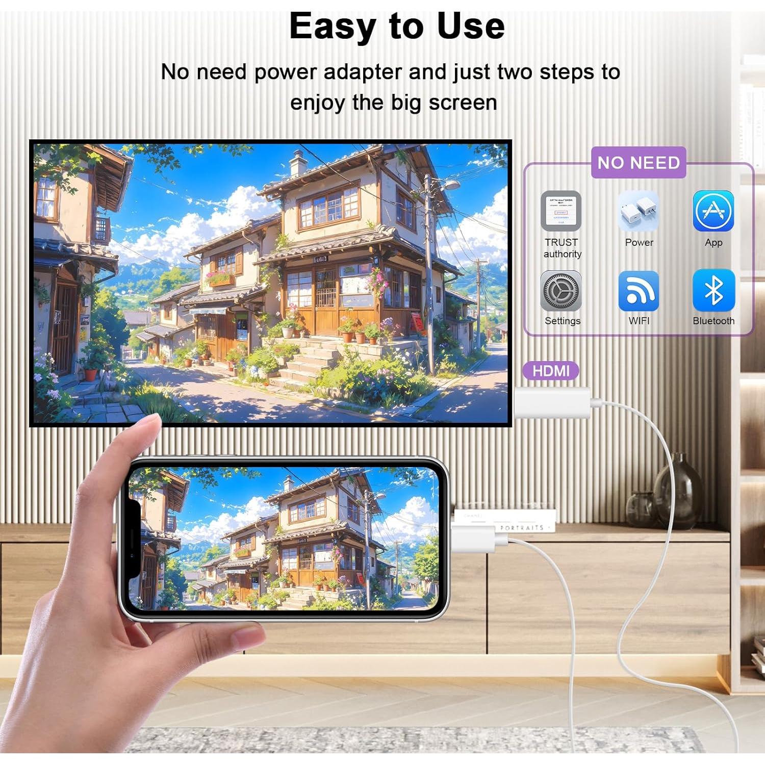 Adaptador USB C a HDMI 4K 60Hz esbeecables 6FT para iPhone