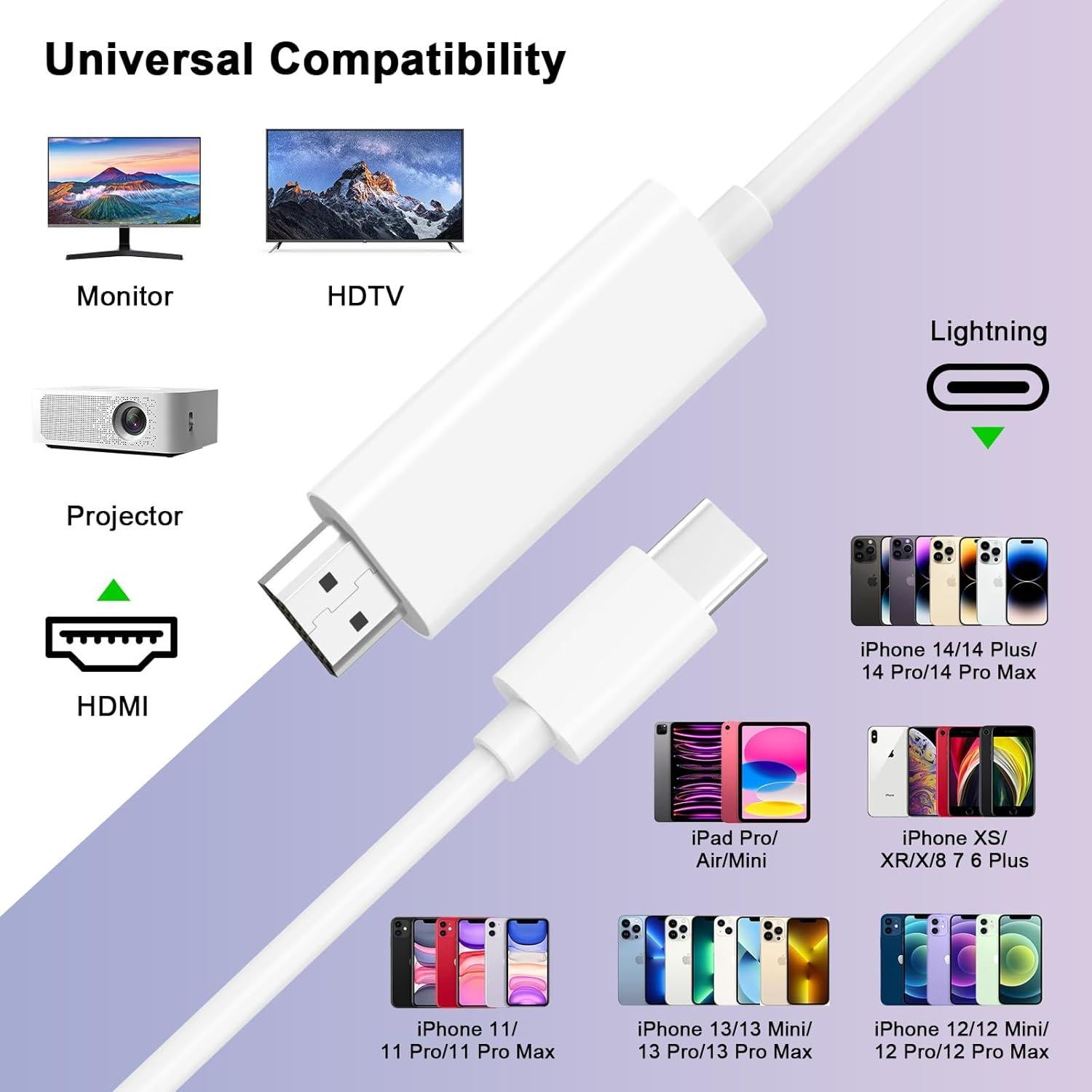 Adaptador USB C a HDMI 4K 60Hz esbeecables 6FT para iPhone