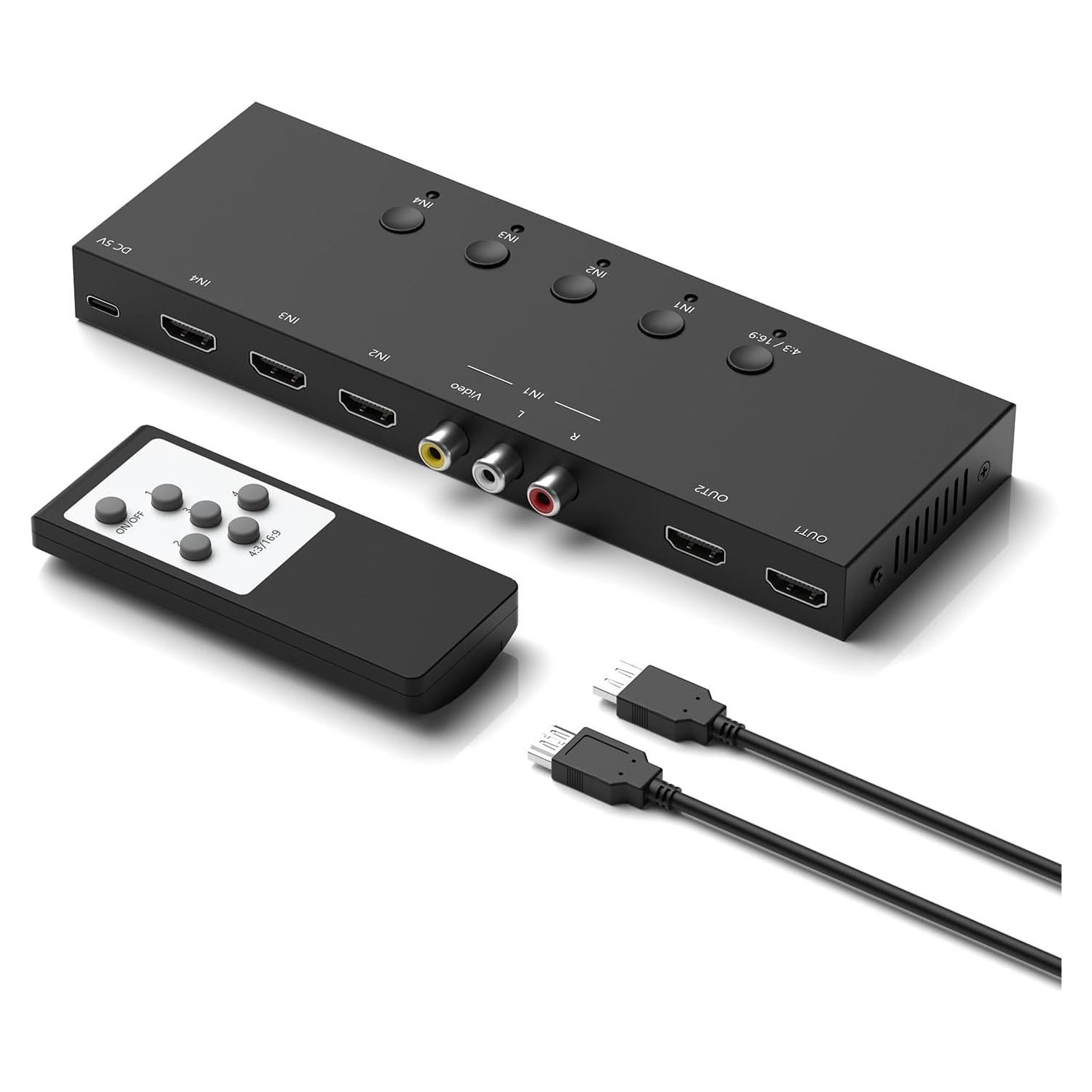 Convertidor HDMI ZUZONG 4 Entradas 2 Salidas 4K@60Hz