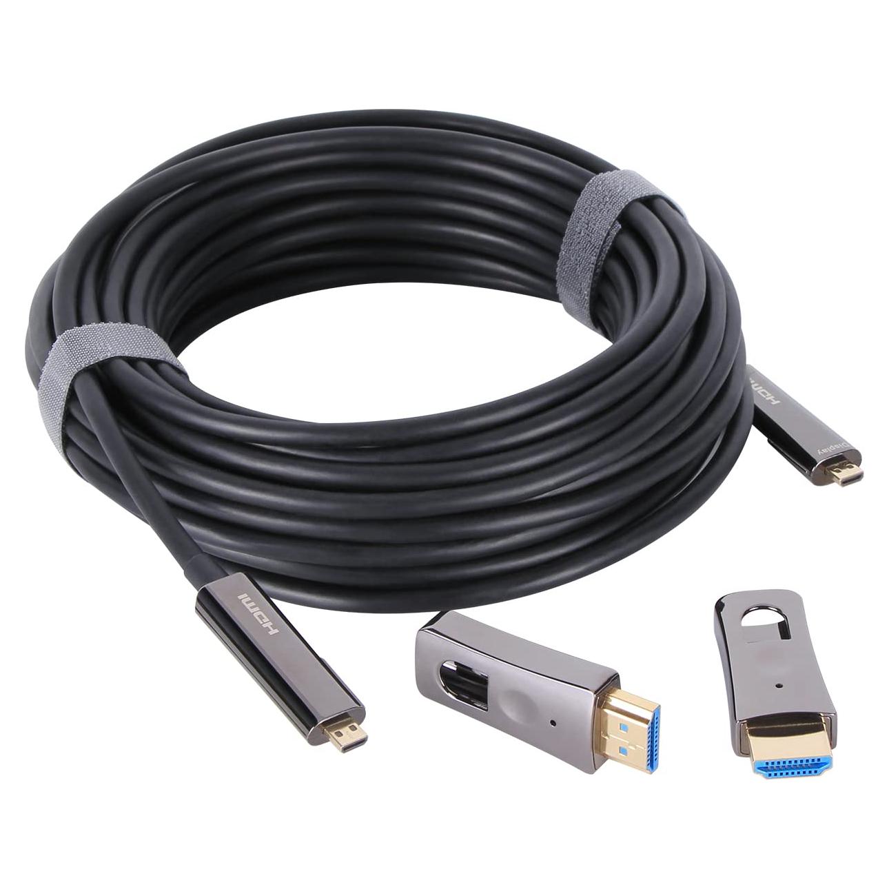 Cable HDMI VCOM 4K 30m Activo Desmontable 18Gbps HDMI 2.0