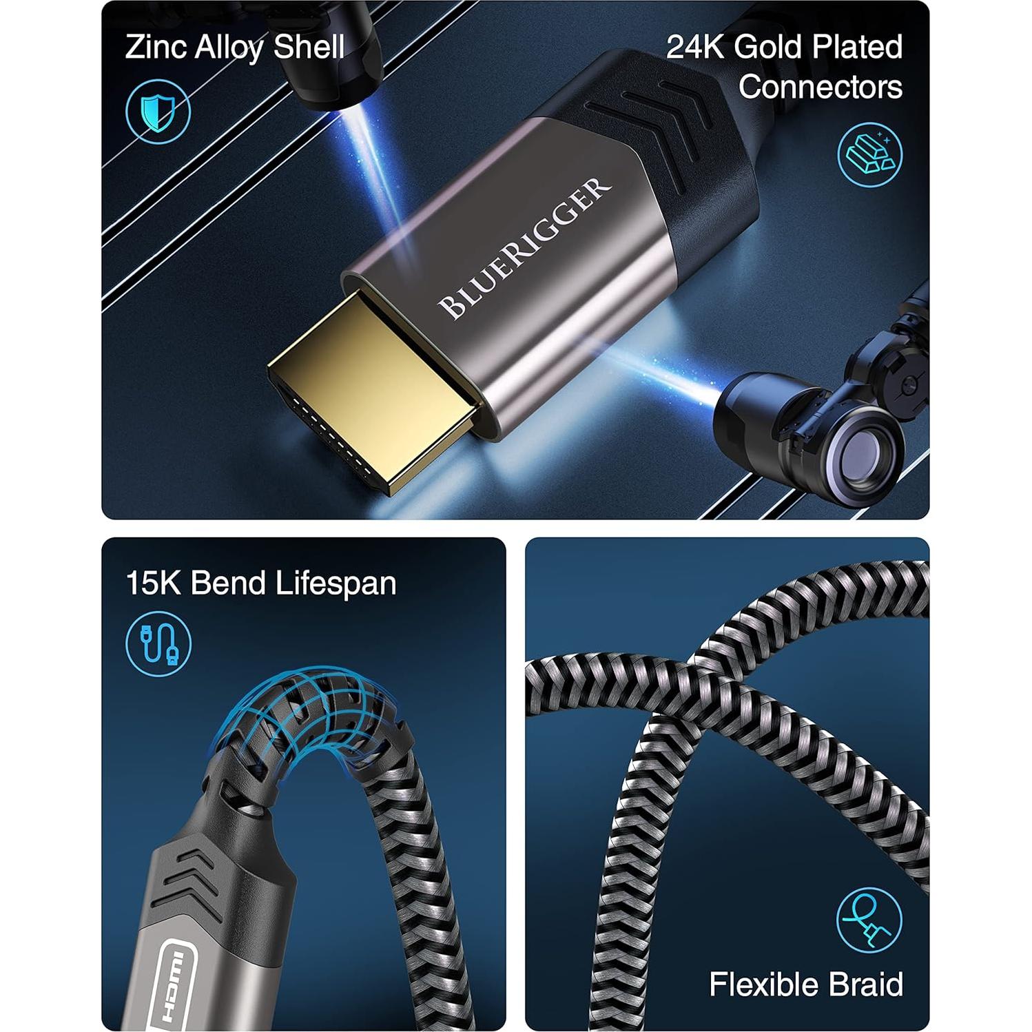 Cable HDMI BlueRigger 9.14 m 4K 60Hz HDR Alta Velocidad