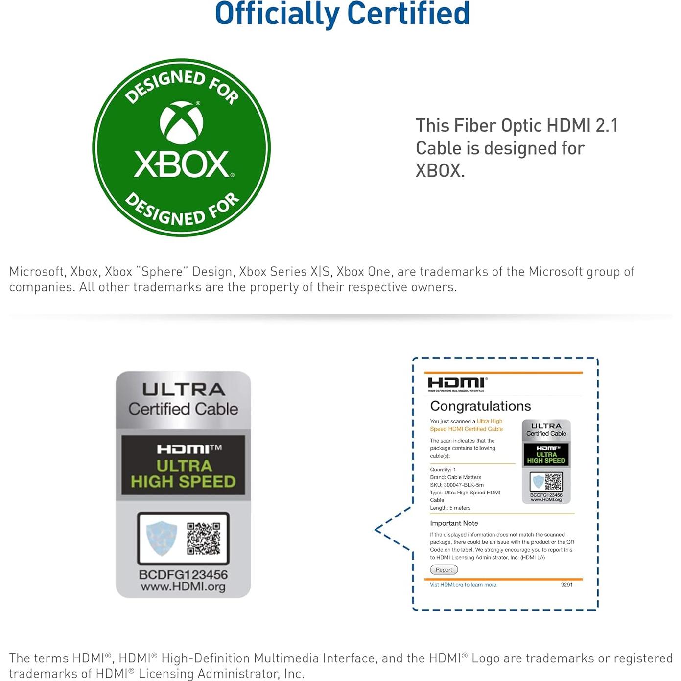 Cable HDMI Activo 8K 60Hz Cable Matters 5m para Xbox y PS5