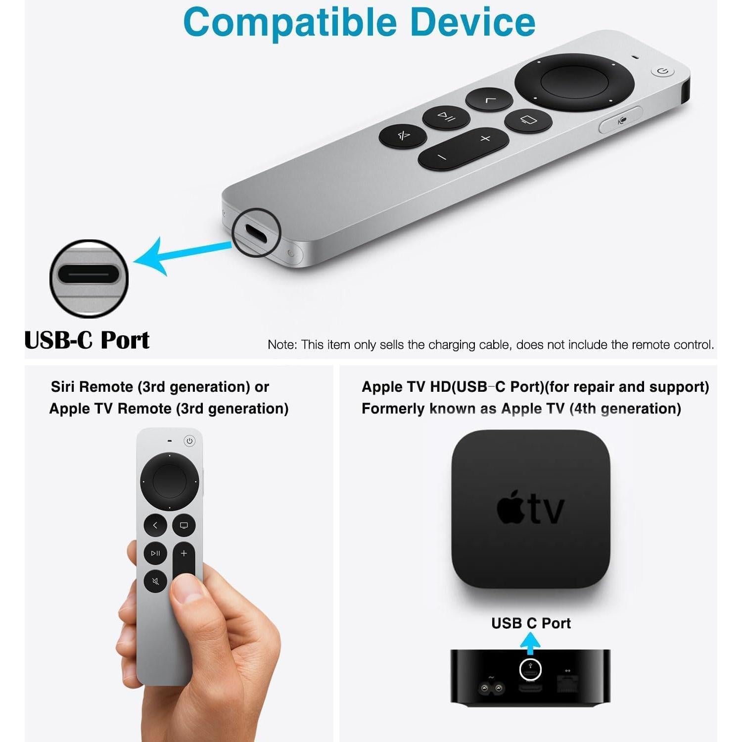 Cargador 20W Abysssea USB-C + Cable 1m para AirPods y Apple TV