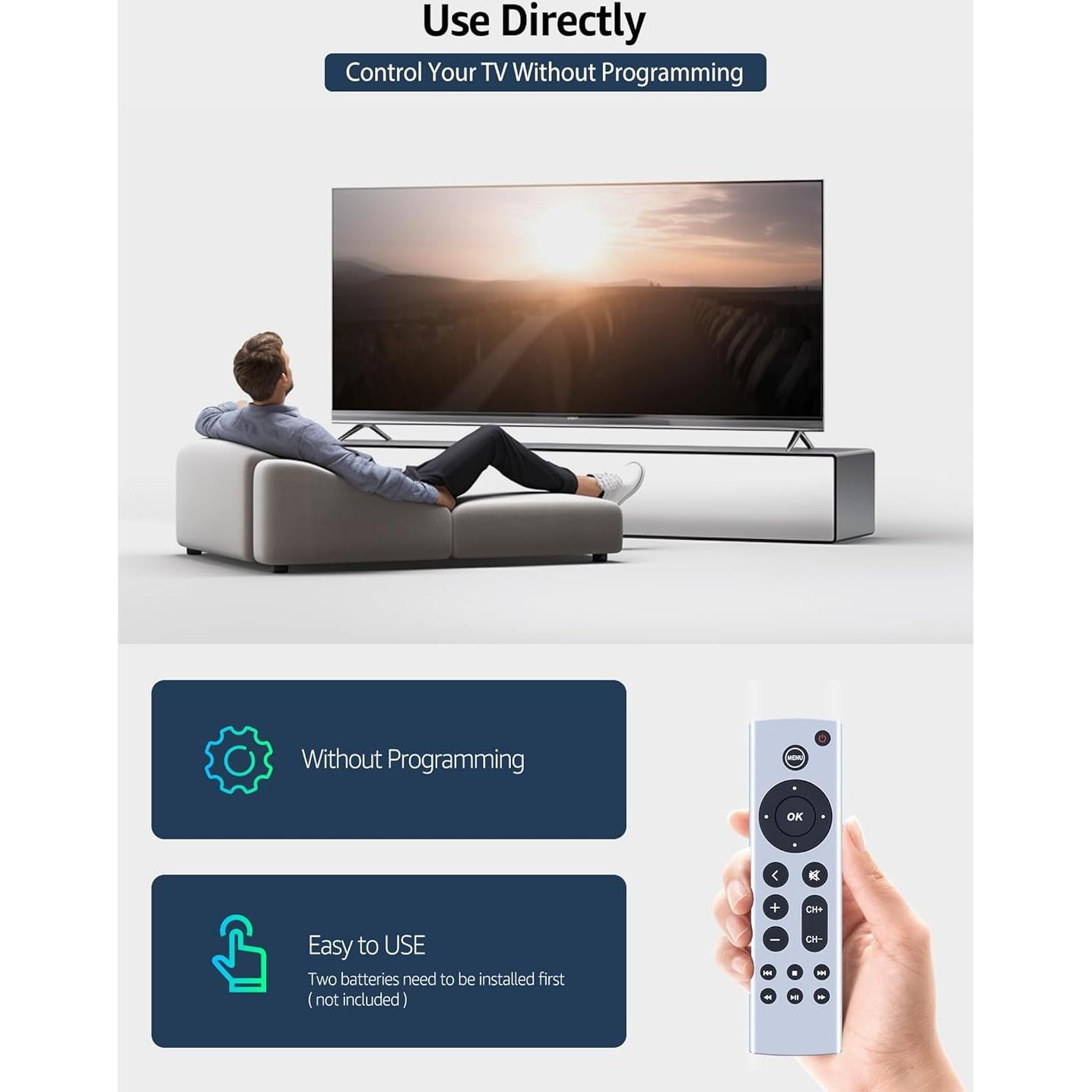 Control Remoto Universal PZL para Apple TV 4K/HD - Sin Voz