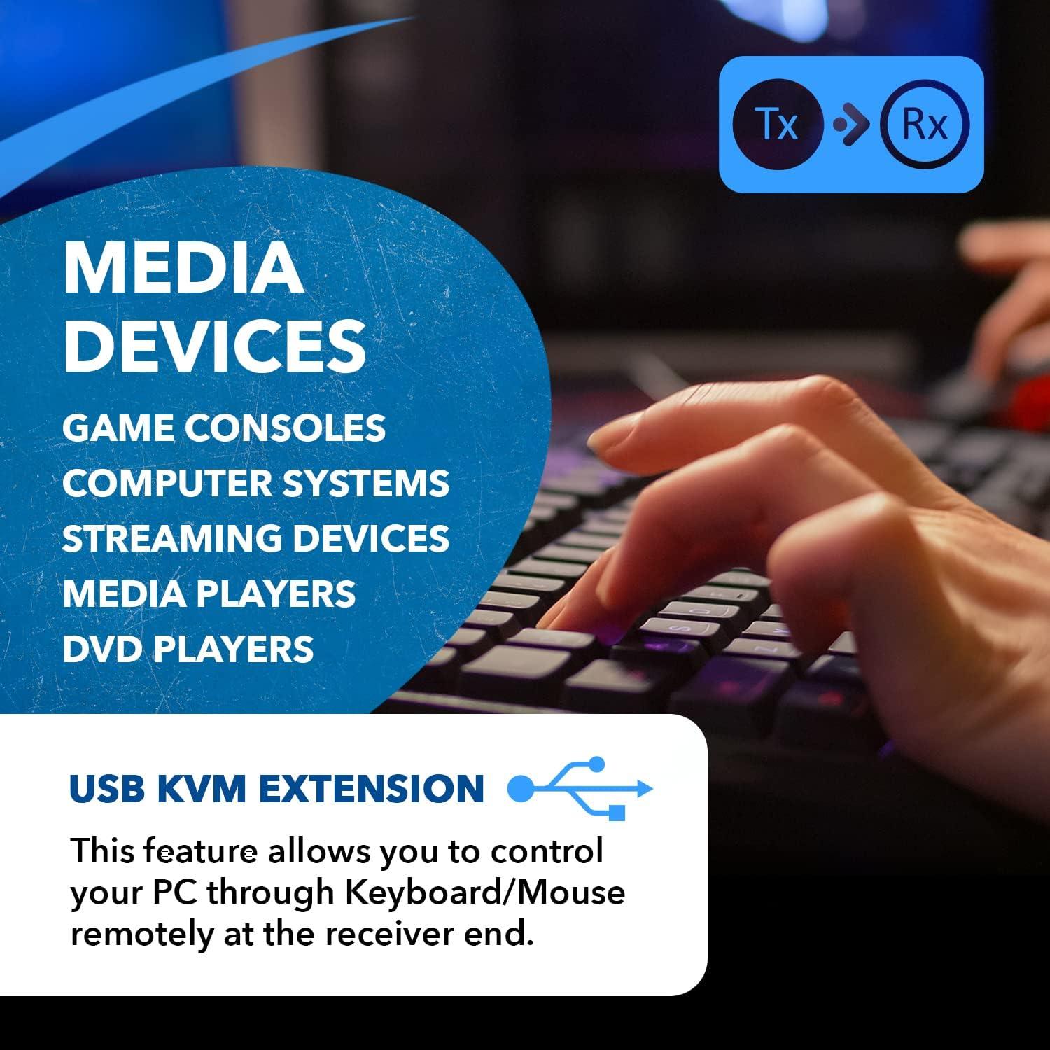 Extensor KVM HDMI 4K OREI EX-400C - 400 pies, USB