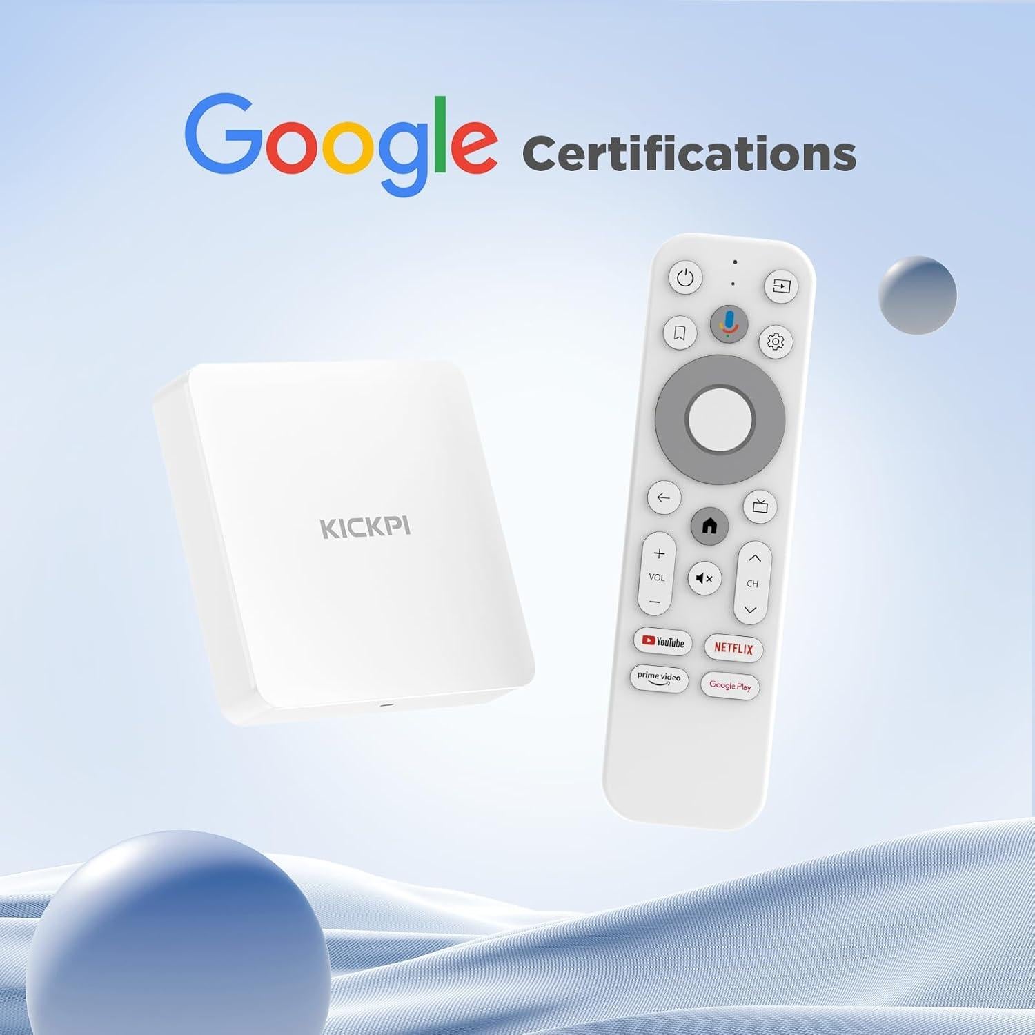 Caja Android TV KICKPI KP1 4K Google Certificada, 2GB RAM, 32GB