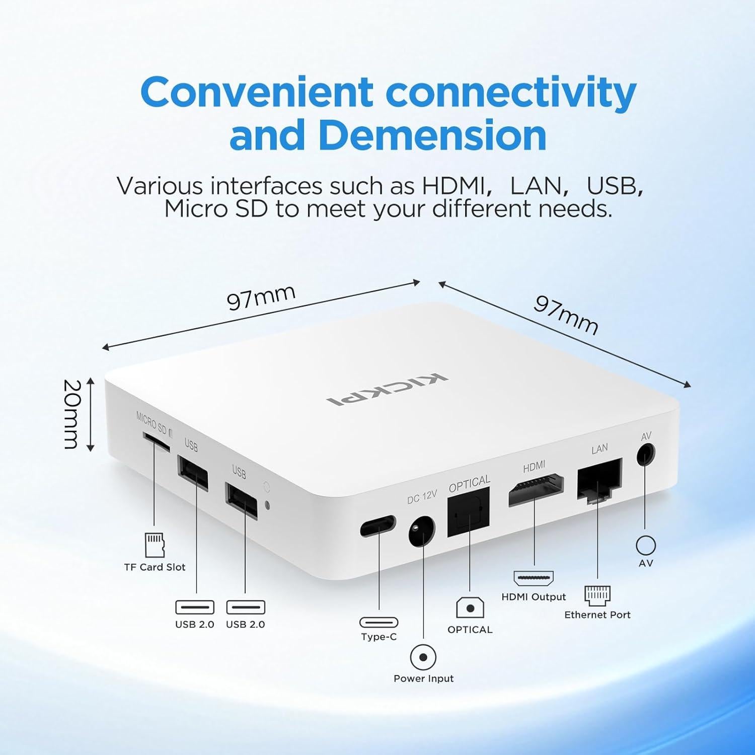 Caja Android TV KICKPI KP1 4K Google Certificada, 2GB RAM, 32GB