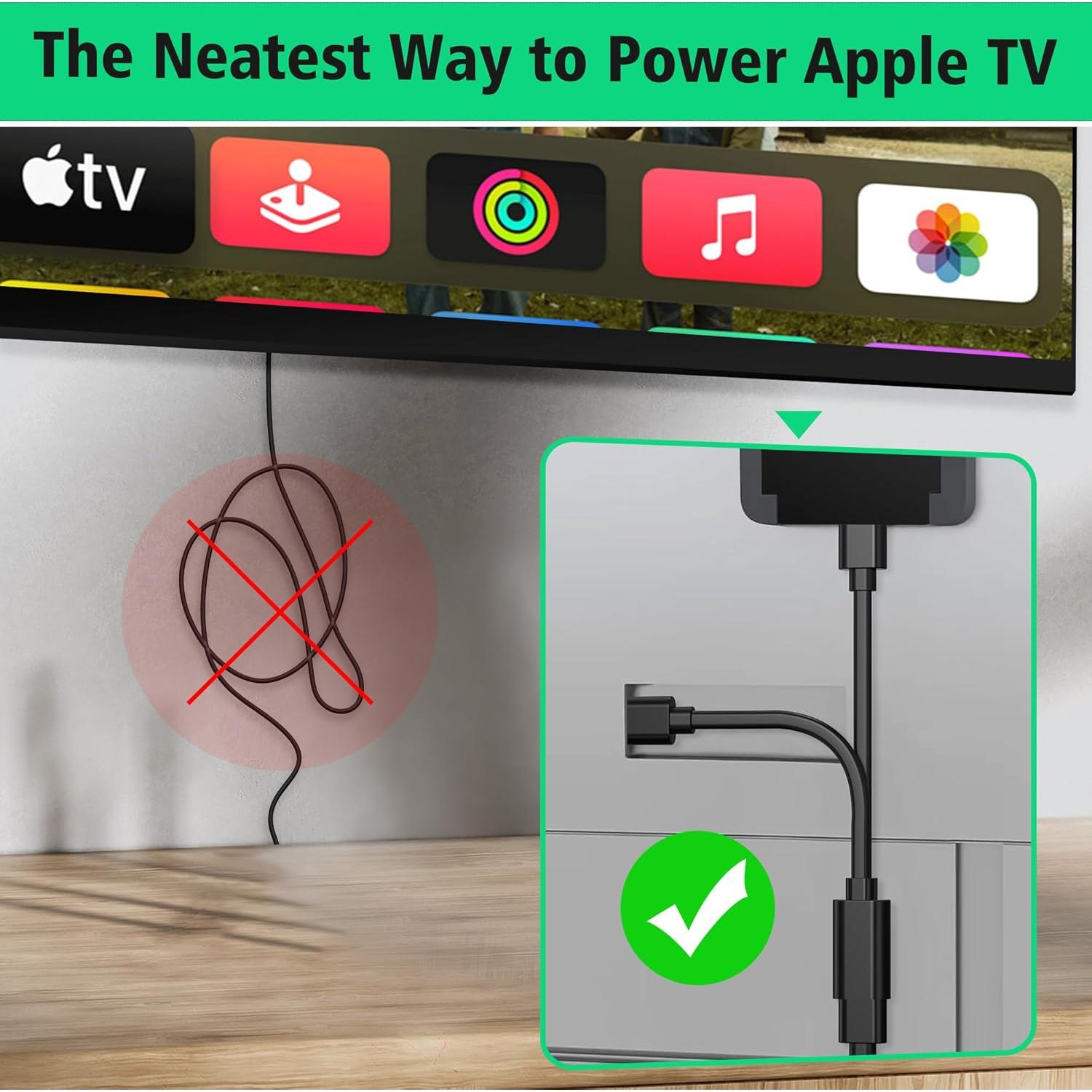 Cable de Alimentación Y Splitter AGVEE 20cm para Apple TV