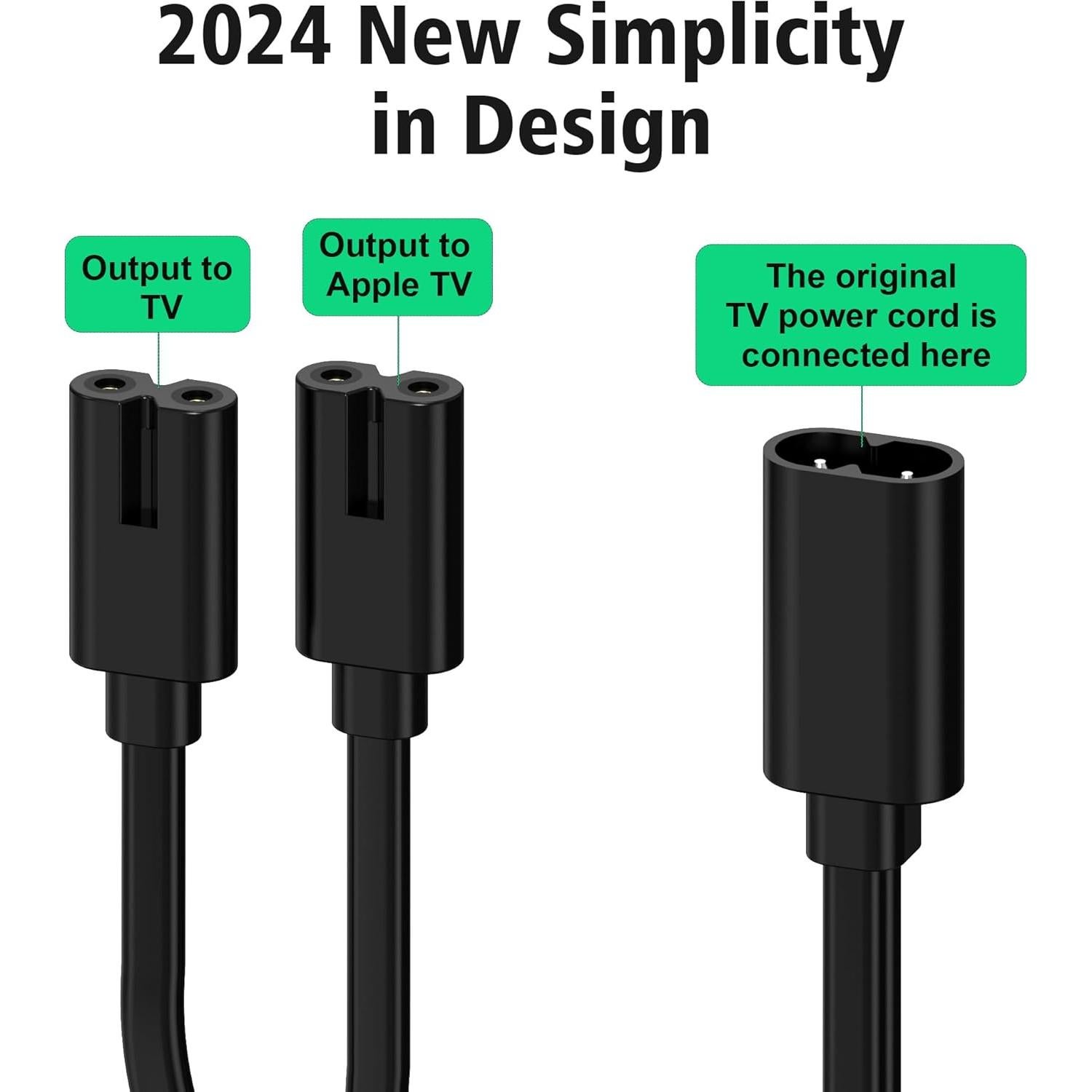 Cable de Alimentación Y Splitter AGVEE 20cm para Apple TV