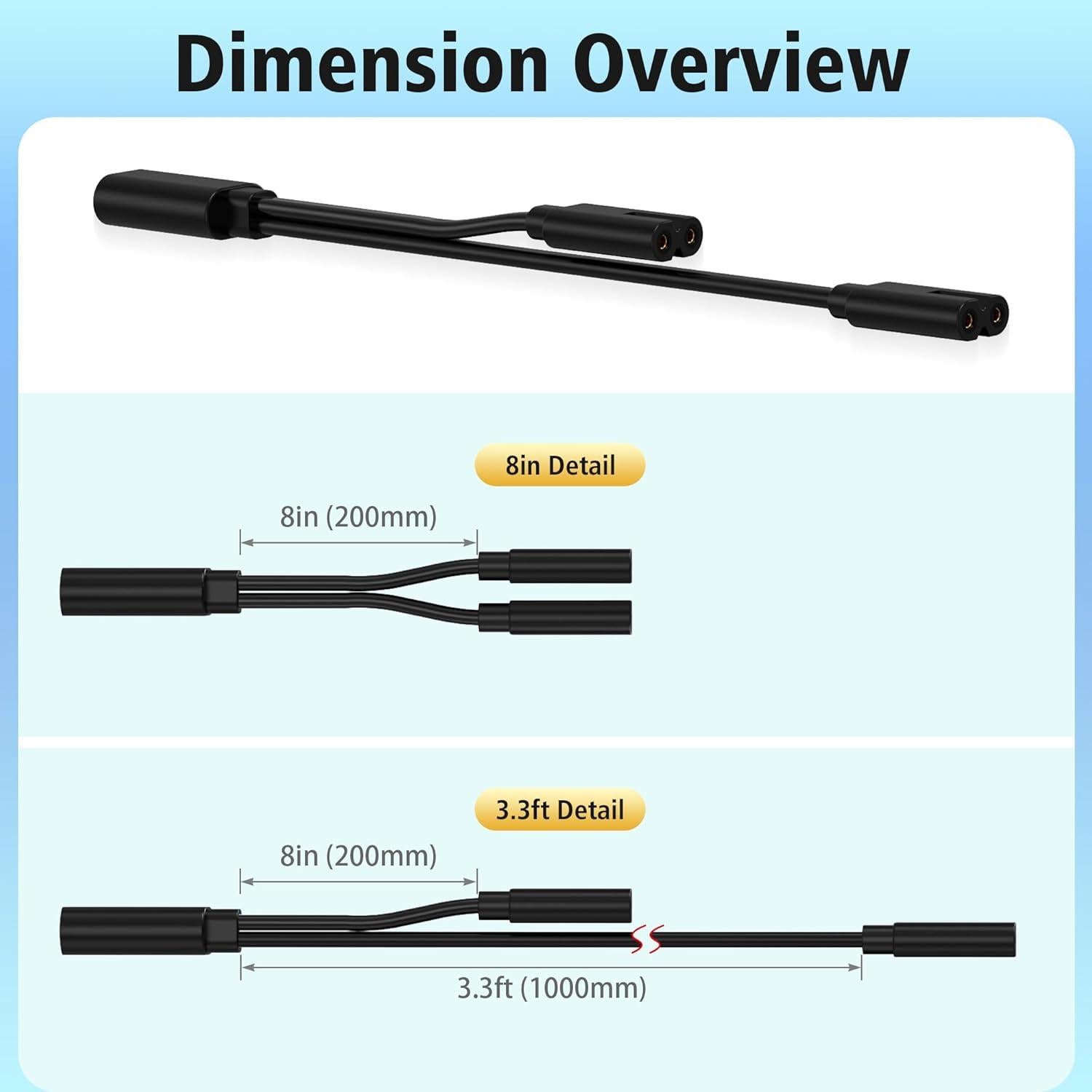 Cable de Alimentación Y Splitter AGVEE 20cm para Apple TV