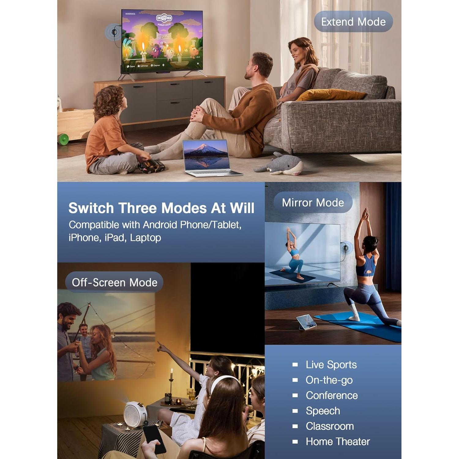 Adaptador de Pantalla Inalámbrico AIMIBO 4K HDMI Plata