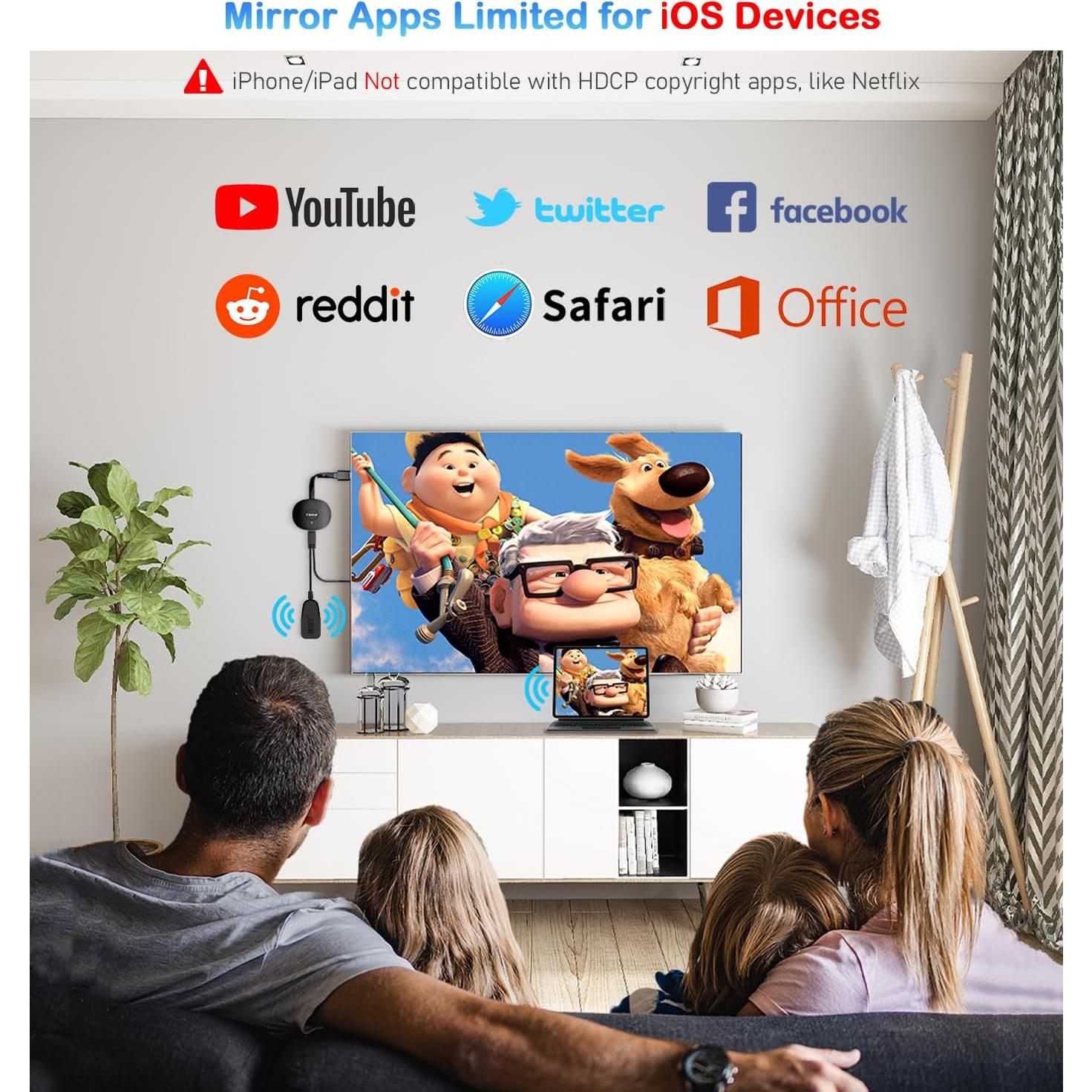 Adaptador Inalámbrico HDMI AT-Mizhi 4K Negro - Espejo Pantalla