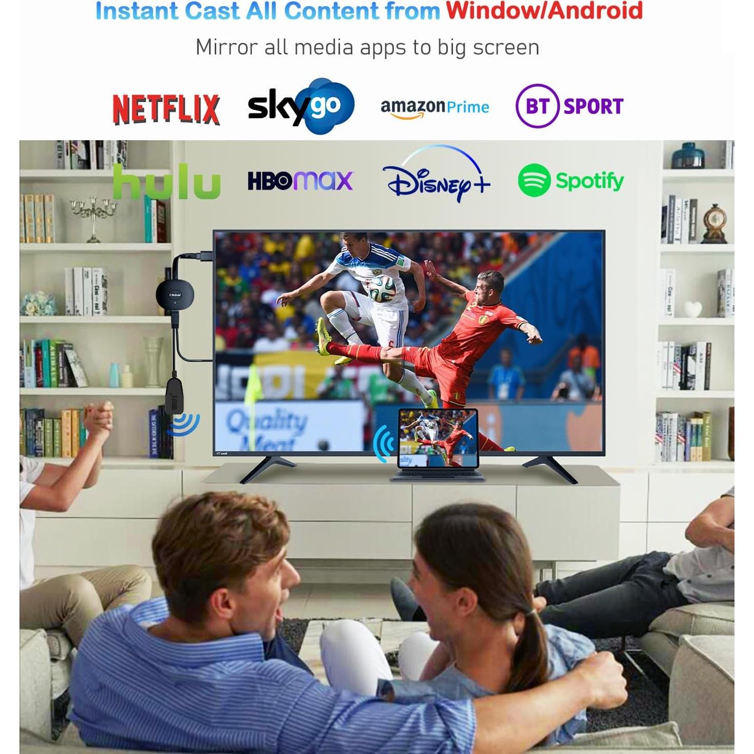 Adaptador Inalámbrico HDMI AT-Mizhi 4K Negro - Espejo Pantalla