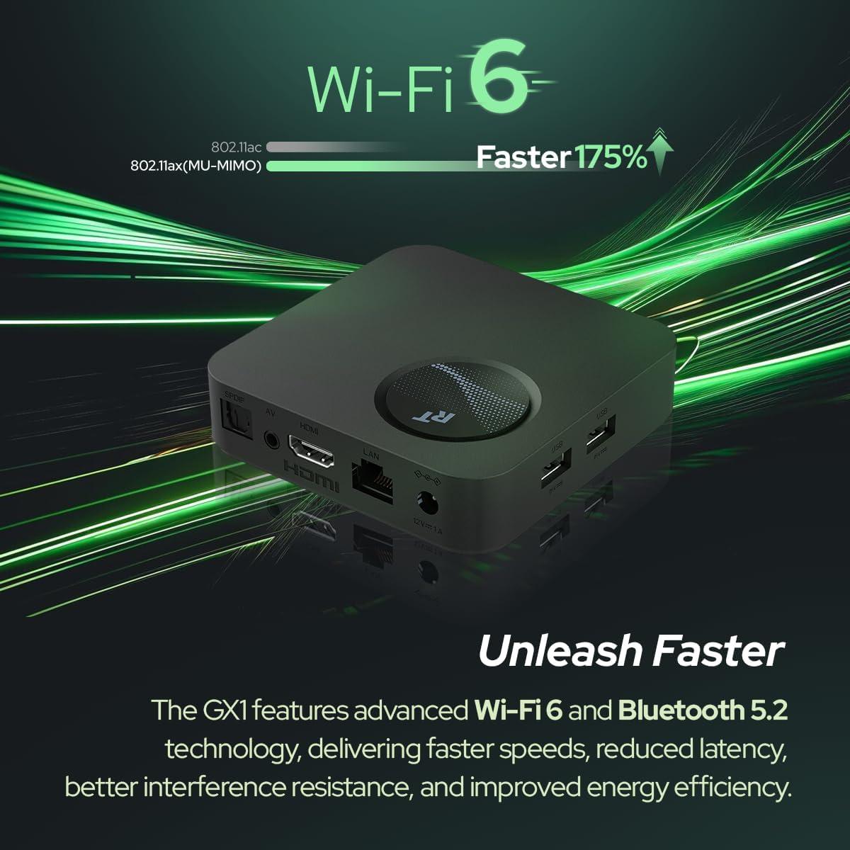 RockTek GX1 - Streaming 4K UHD con Google TV, HDR y Dolby Atmos