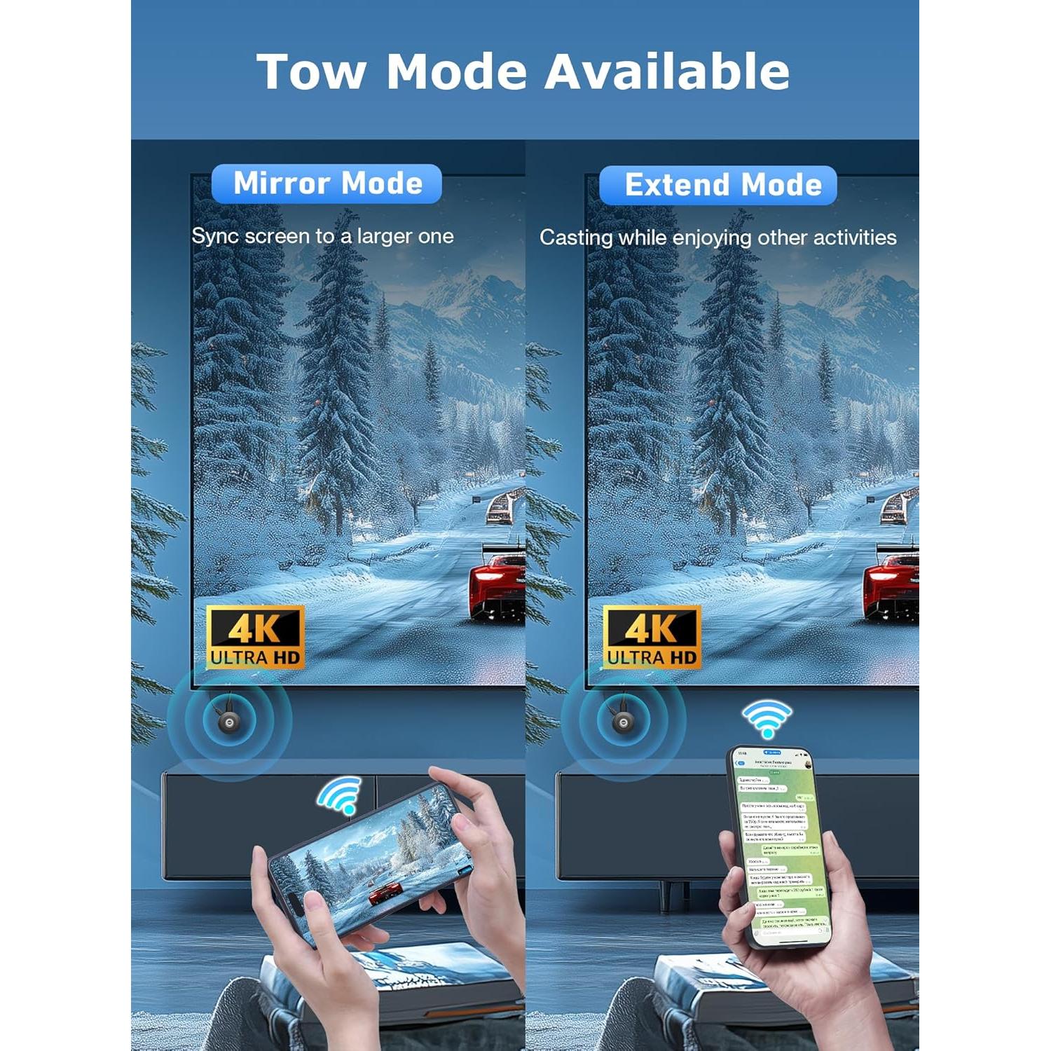 Adaptador HDMI Inalámbrico 4K DRYMOKINI para iOS Android