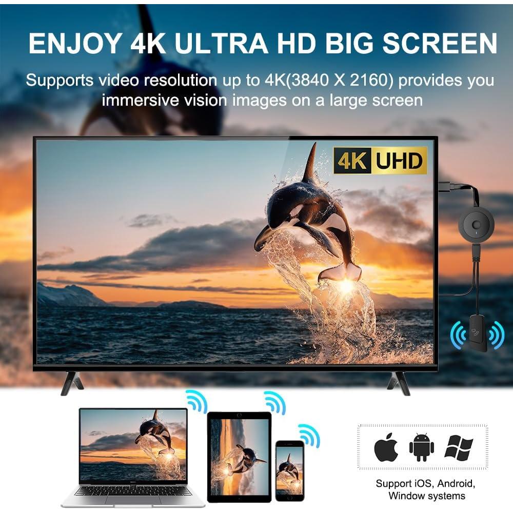 Adaptador HDMI Inalámbrico 4K SOCLLLife para iPhone y Android