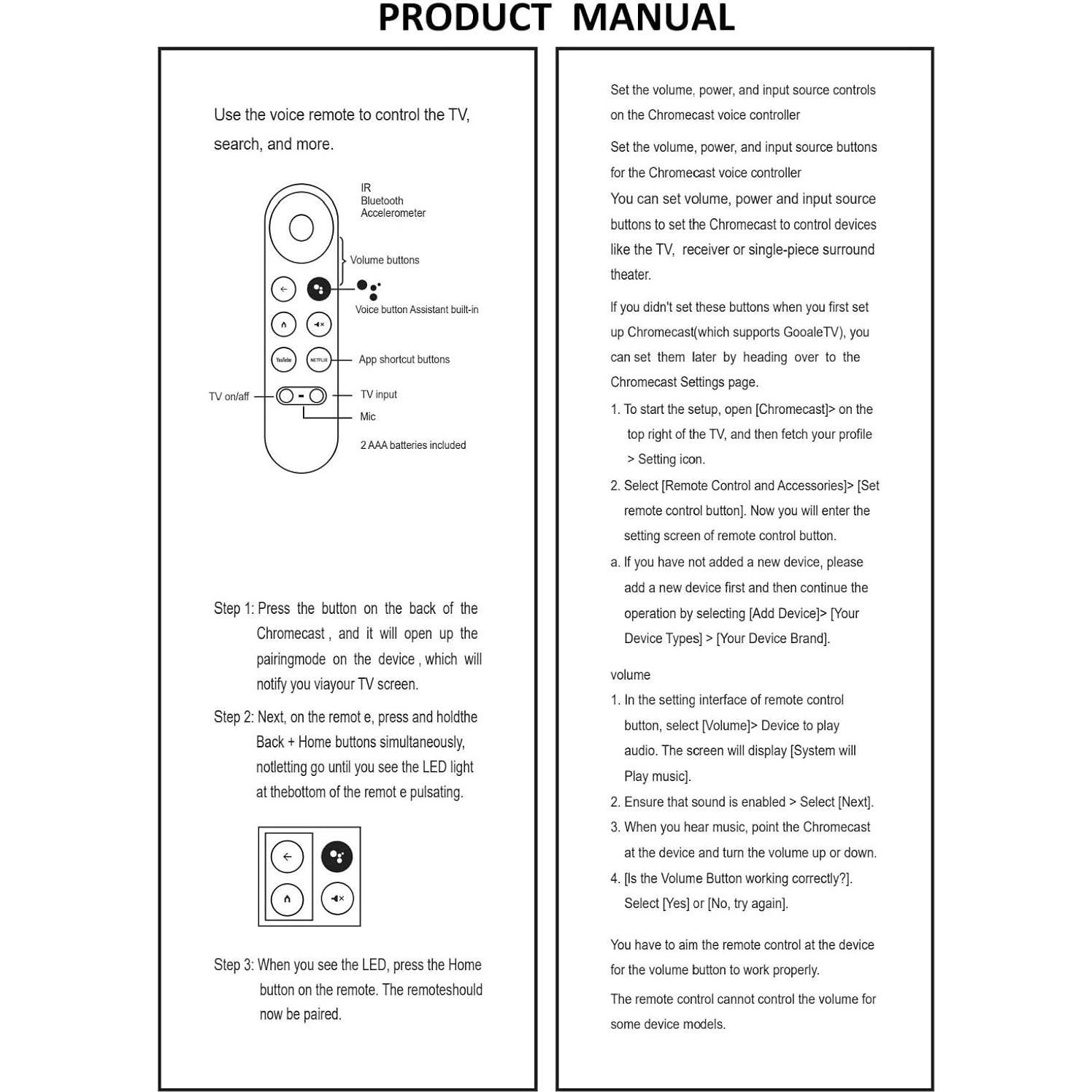 Control Remoto de Voz Dayume para Google Chromecast 4K