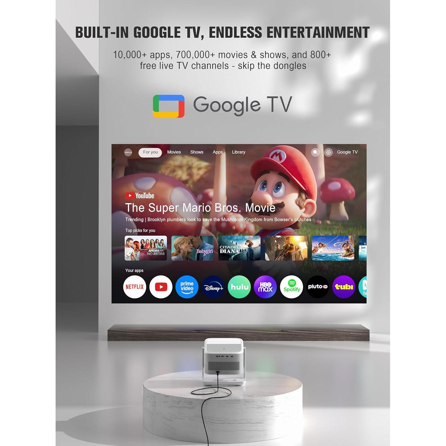 Proyector Inteligente 4K VOPLLS G3 con Google TV y Dolby