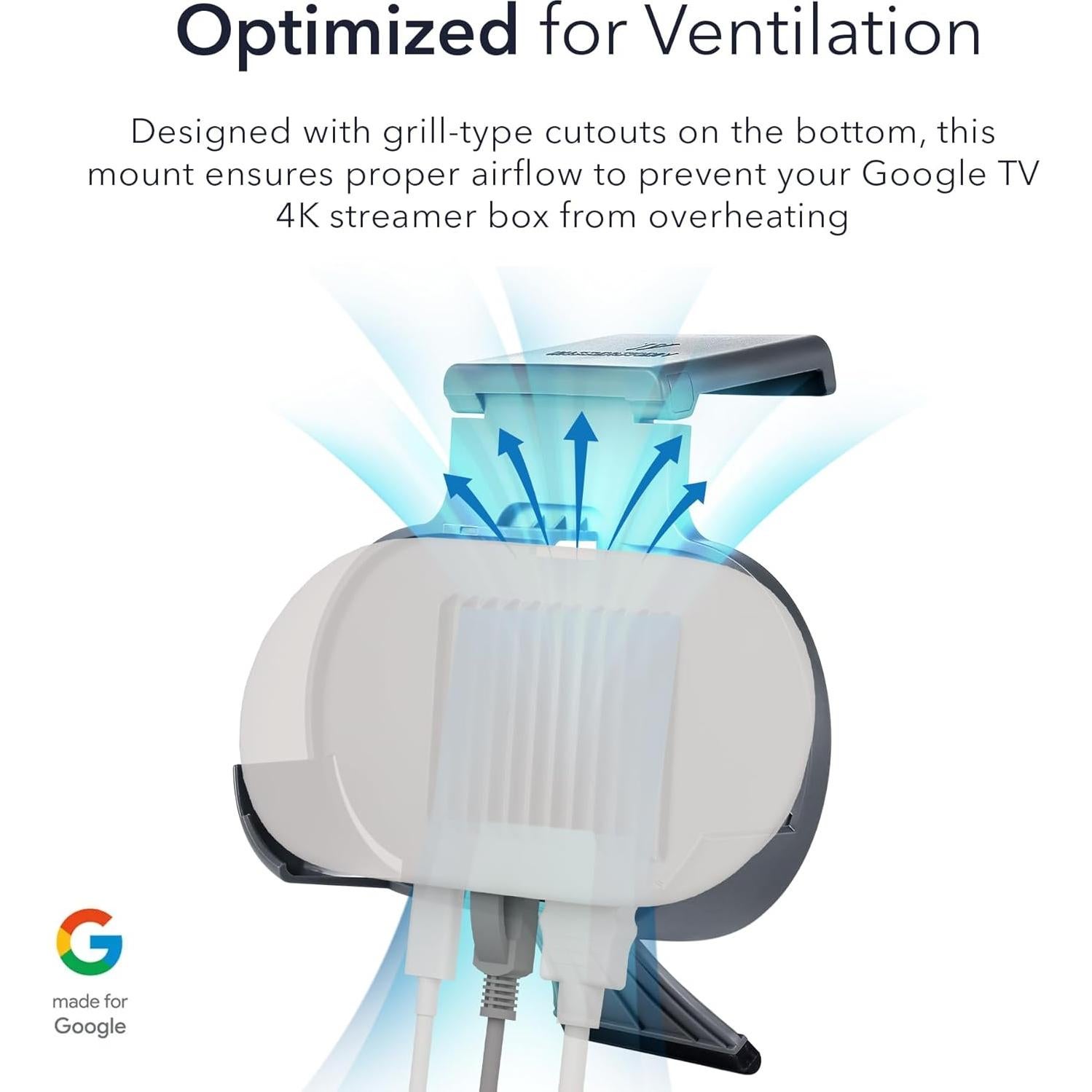 Soporte de TV Wasserstein para Google TV 4K - Clip Carbono
