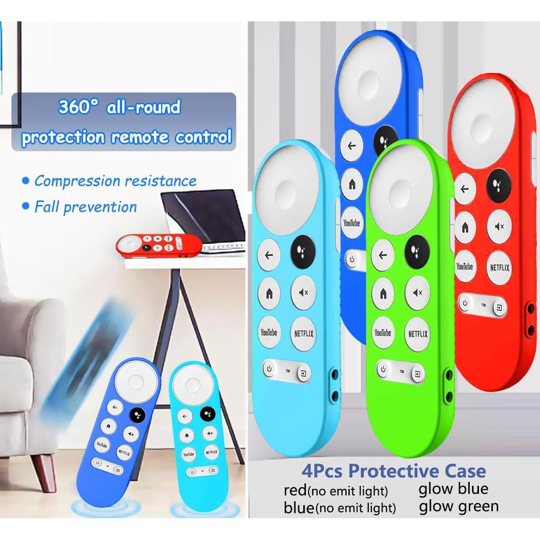 4 Fundas Protectores para Control Remoto Chromecast Google TV