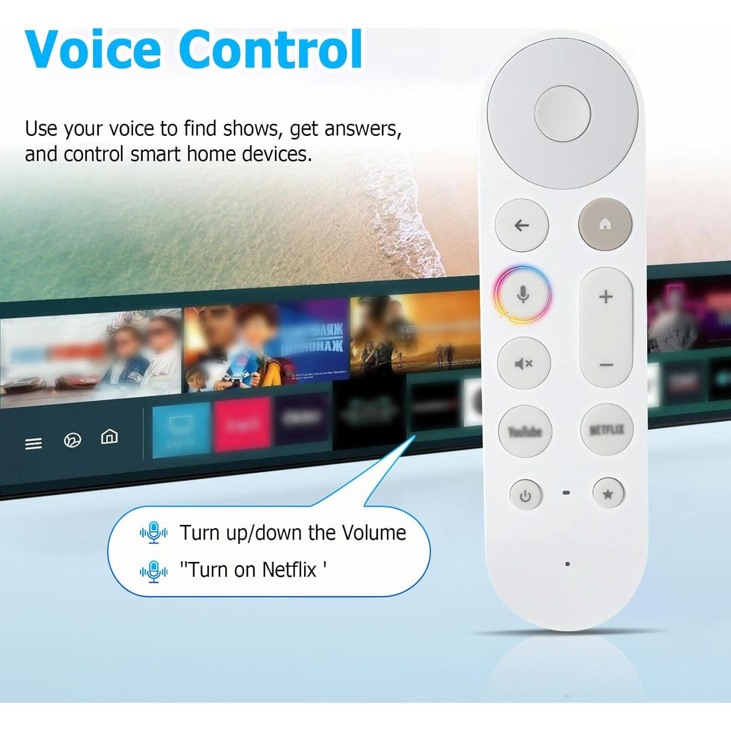 Control Remoto Reemplazo LUIRSAY para Google TV 4K - Blanco