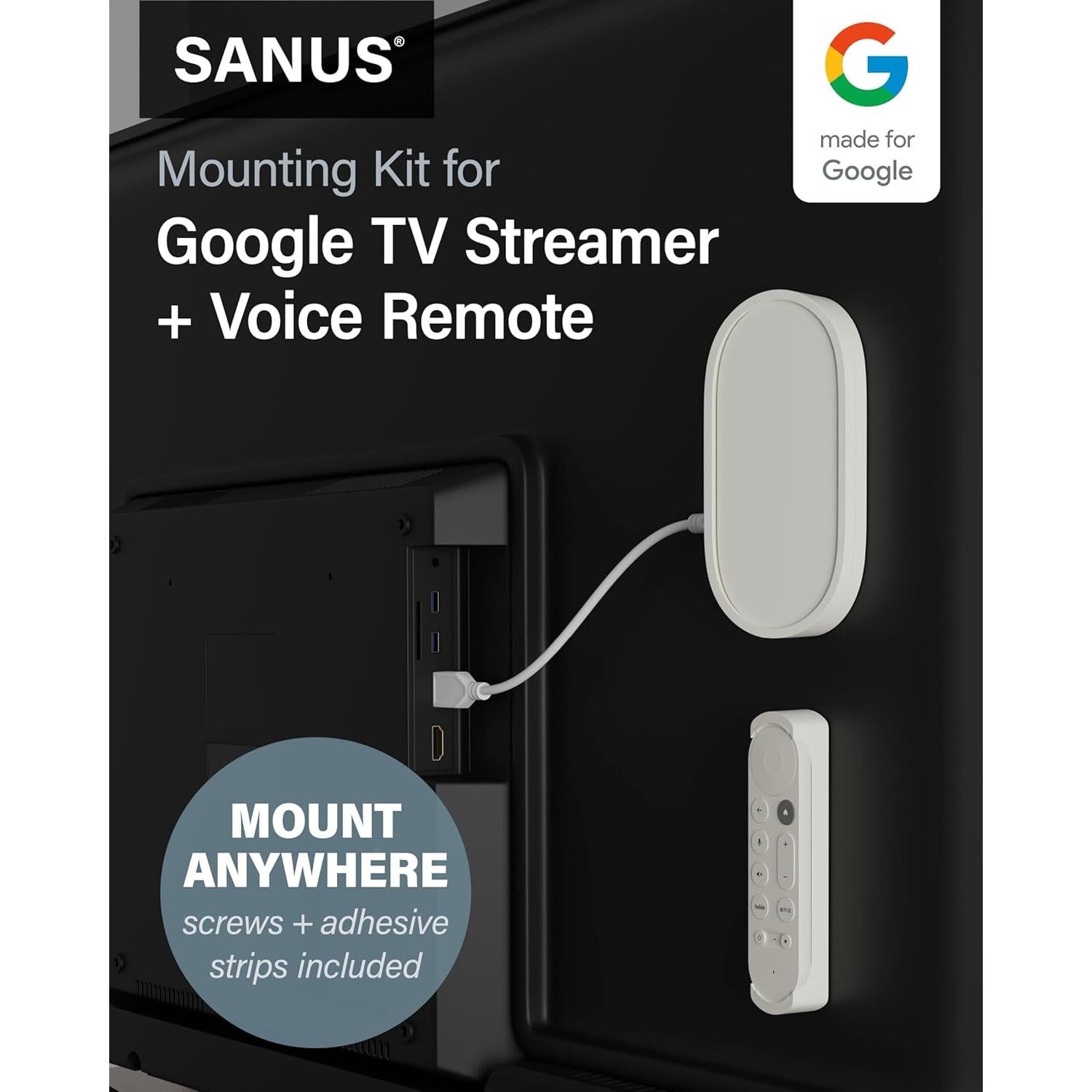 Kit de Montaje Sanus para Google TV Streamer 4K y Control Remoto