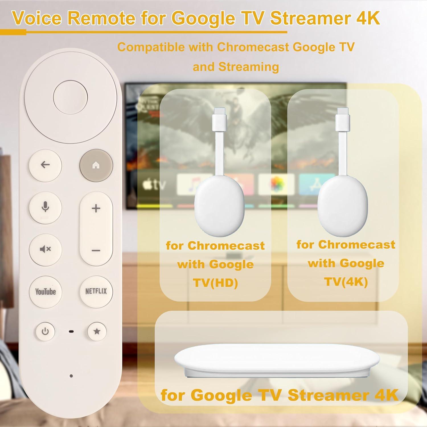 Control Remoto de Voz YunCChengFR para Google TV 4K