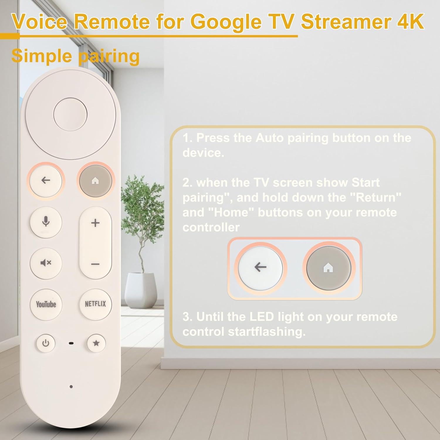 Control Remoto de Voz YunCChengFR para Google TV 4K