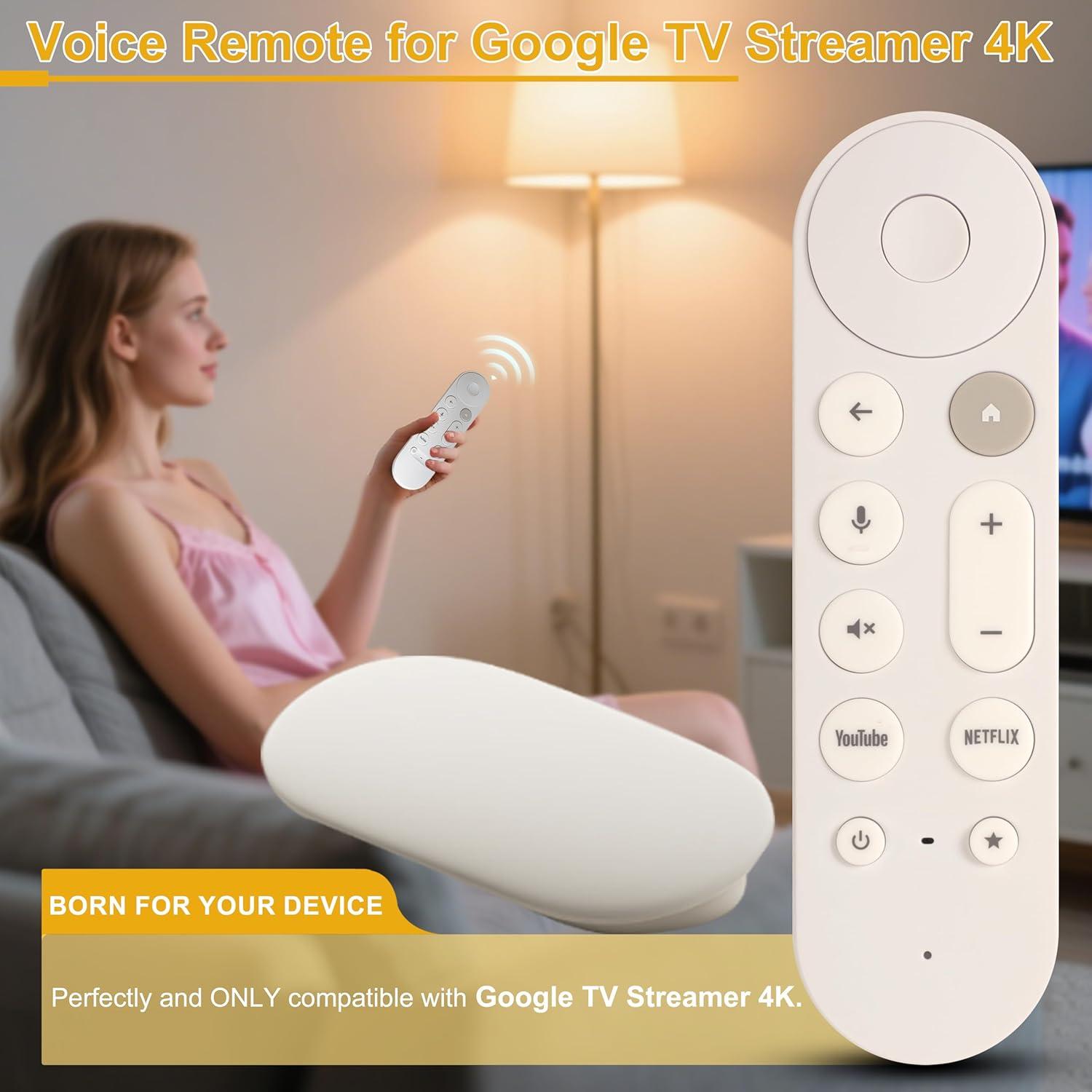 Control Remoto de Voz YunCChengFR para Google TV 4K