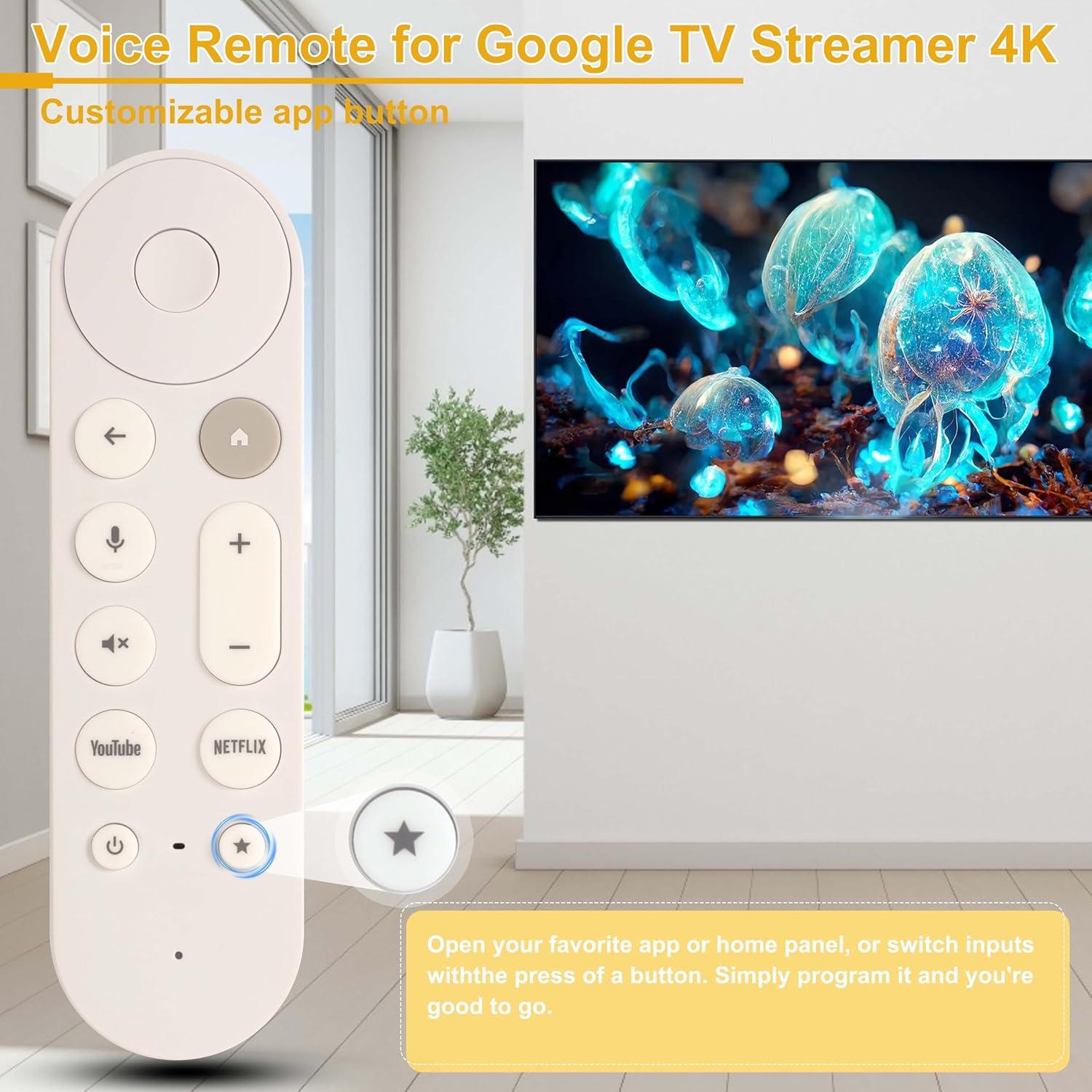 Control Remoto de Voz YunCChengFR para Google TV 4K