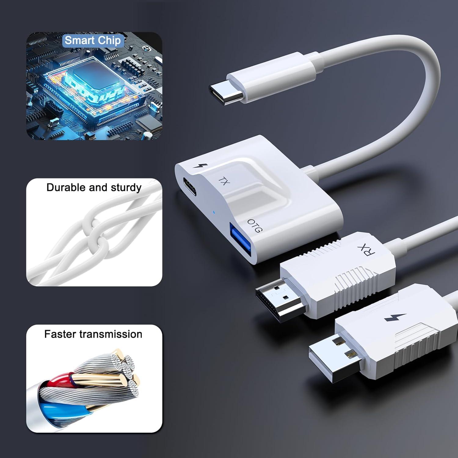 Transmisor y receptor HDMI inalámbrico USB C YICOSUN 1080P