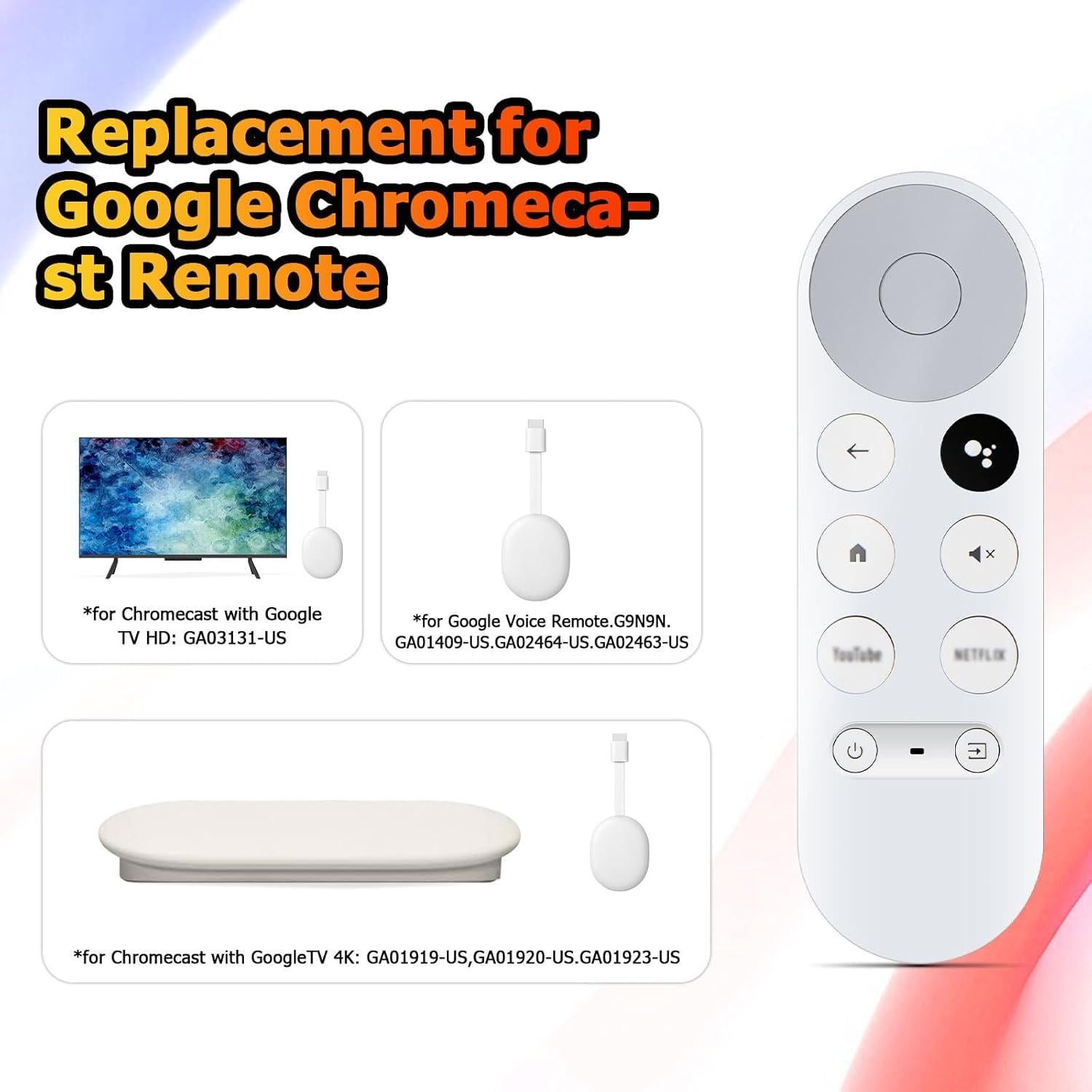 Control Remoto Reemplazo Google Chromecast 4K G9N9N - Compatible