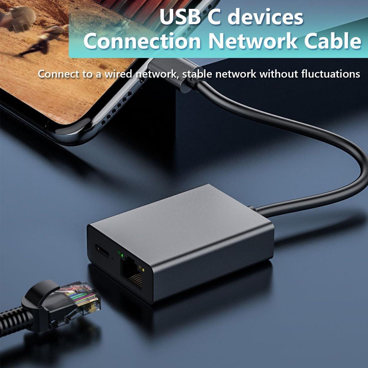 Adaptador USB C a RJ45 Snlrntin para Chromecast y Laptop