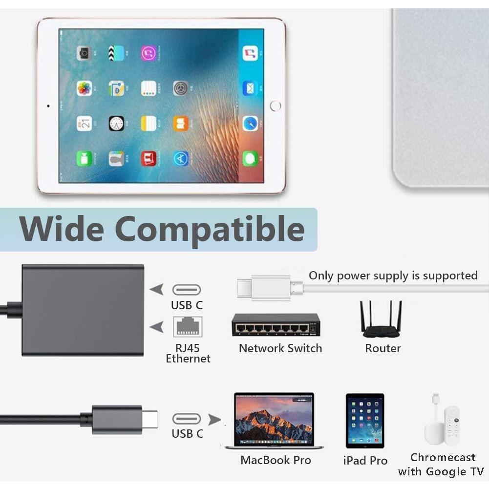 Adaptador USB C a RJ45 Snlrntin para Chromecast y Laptop
